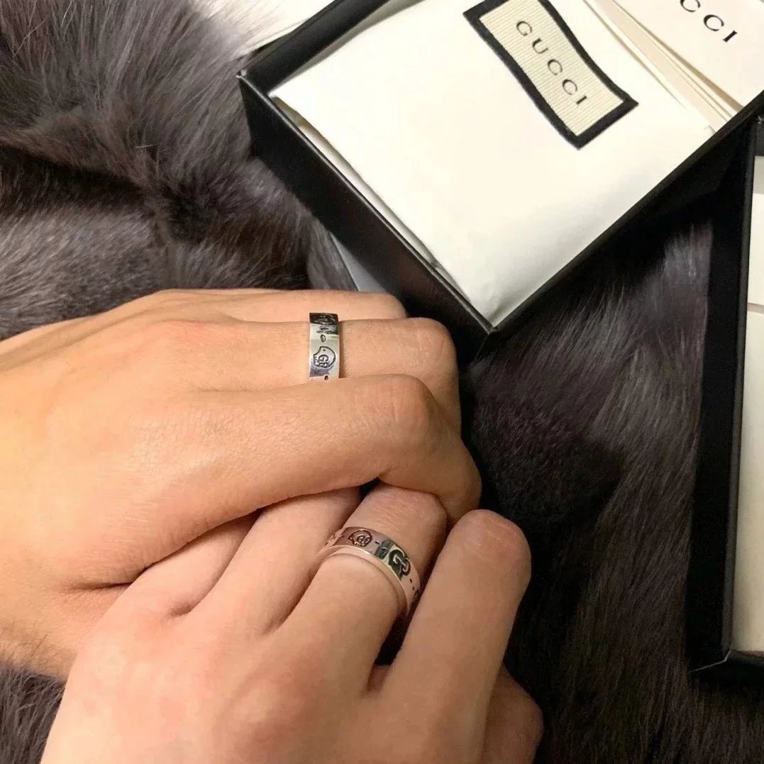 Item ID 8377 Couple's rings GC-Ghost- pair G skull sterling silver 925 Silver Stain