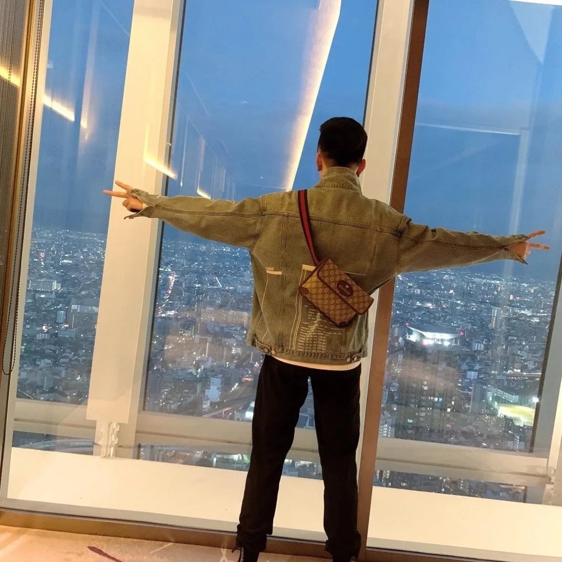 Item ID 8478 Guc GC Double G Old Flower Embossed Bag Leather Flip Cover Bag Jacquar