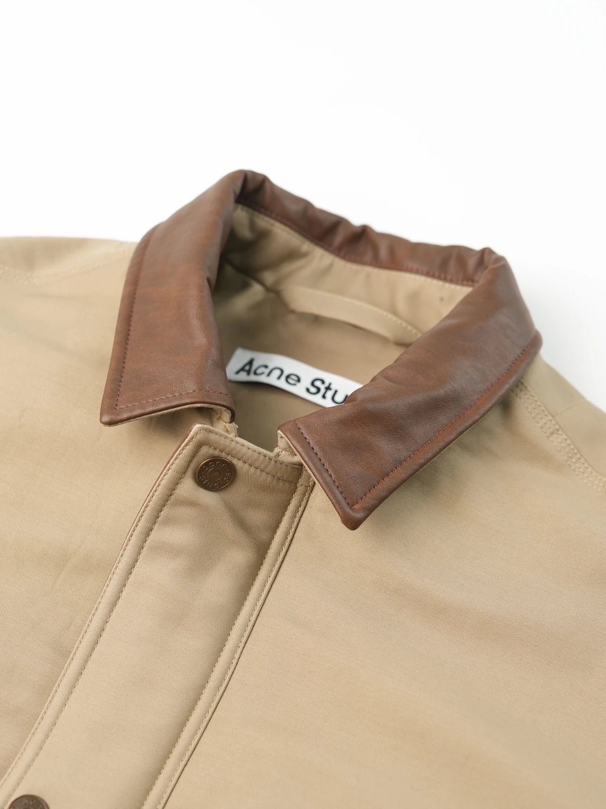 Item ID 8008 Acne-“ Leather collar ”SS25 Solid color pocket zipper snap button jack