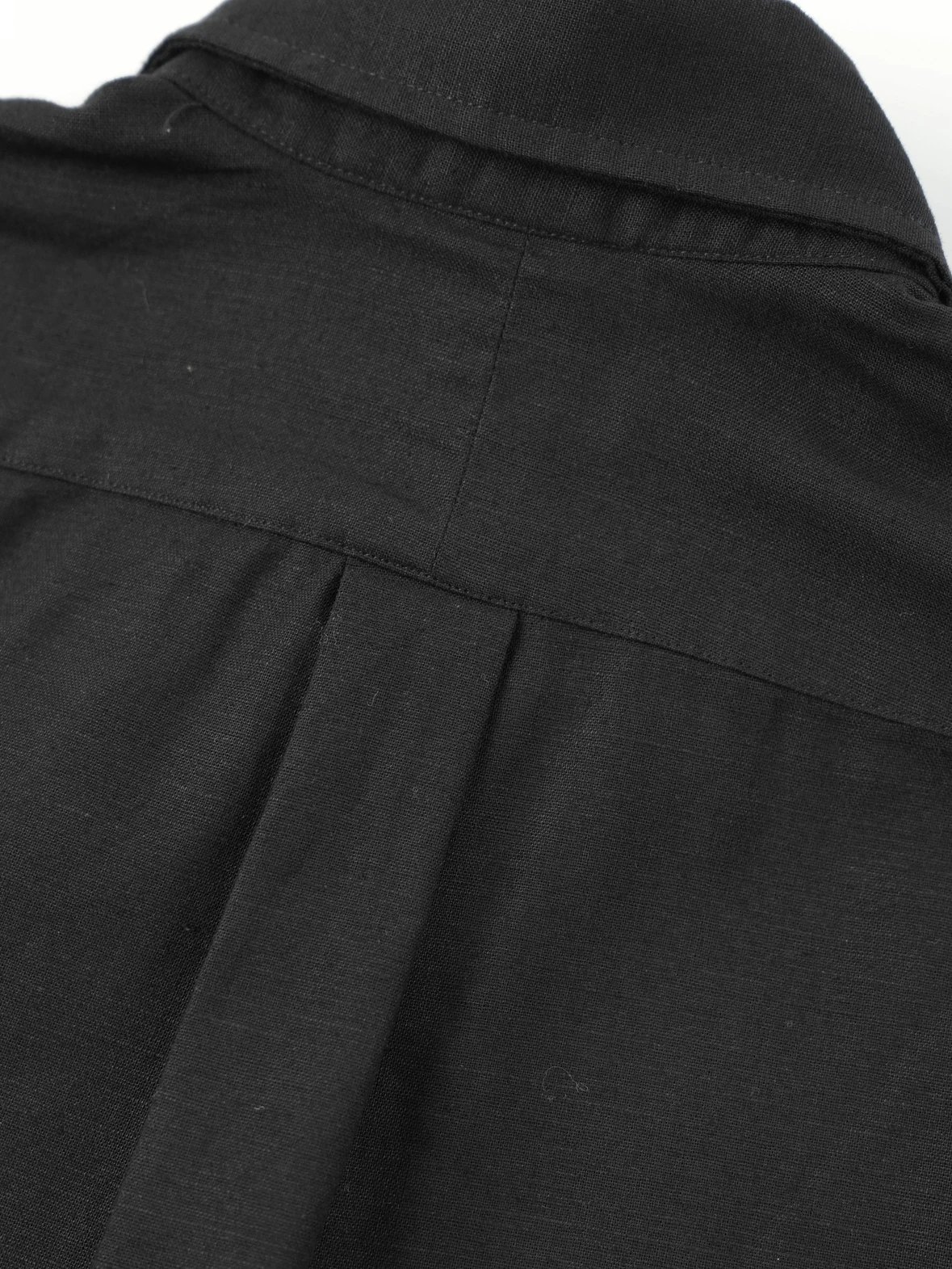 Item ID 8224 Ralph SS25 pony logo embroidered long sleeved cotton linen shirt - bla