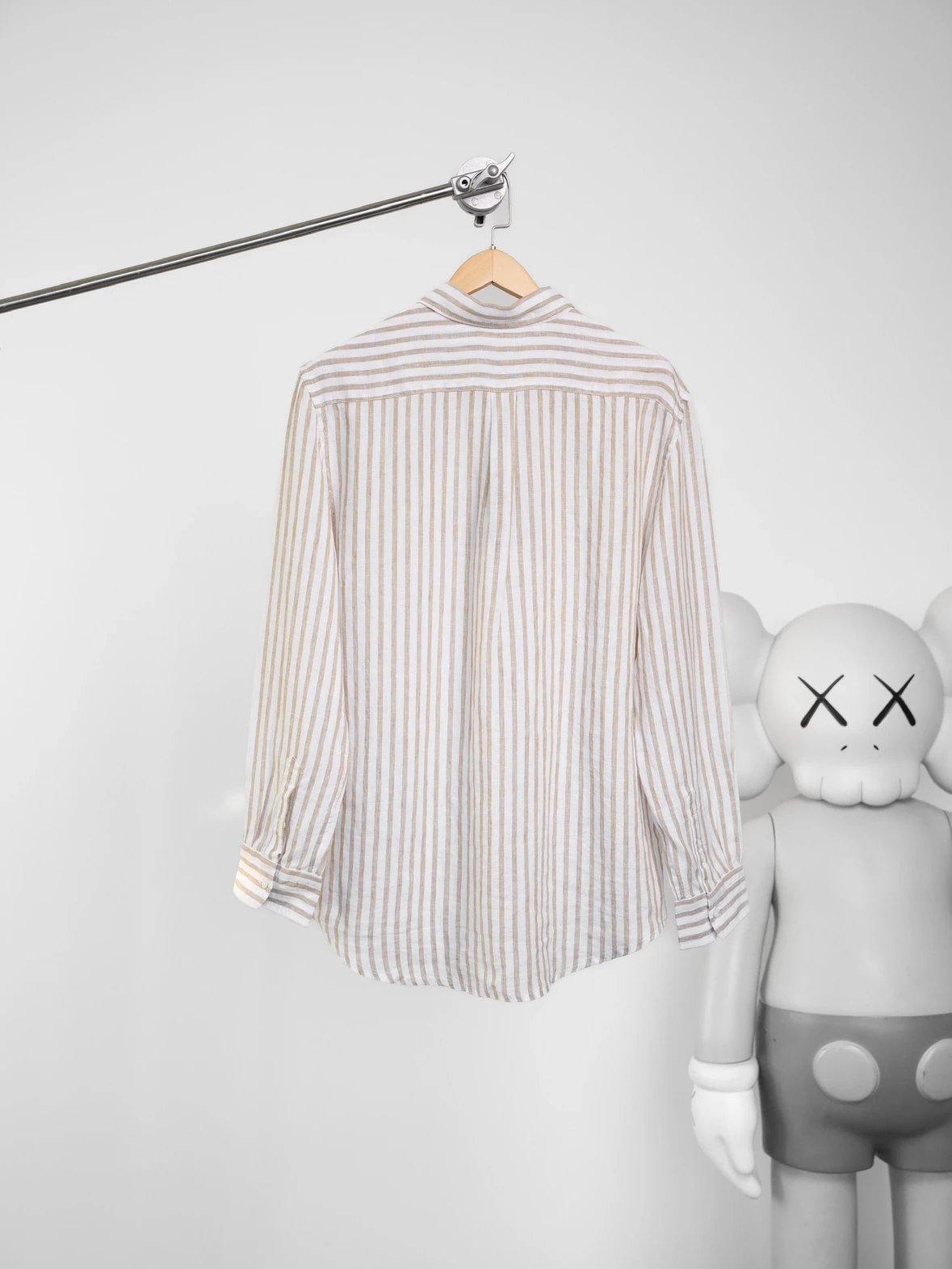 Item ID 8223 raff 100% flax -FW25-“ stripe spacing 0 error ” Lapel striped linen lo