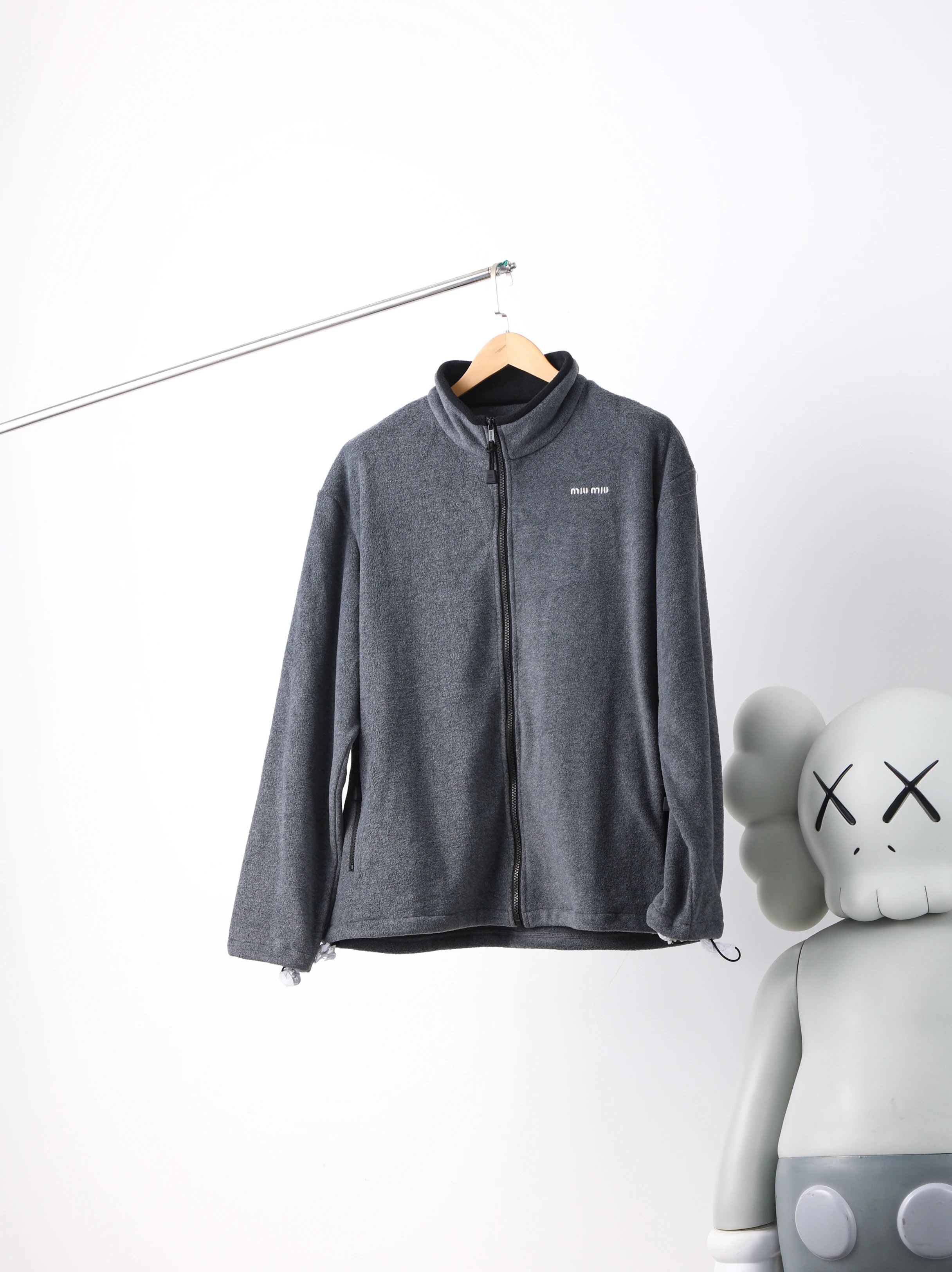 Item ID 8041 M1uMiu-2024-ss-fleece zipper jacket - Classic small label embroidered