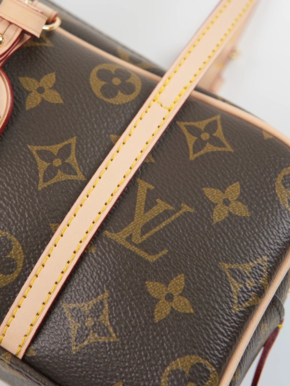 Item ID 8481 HANG-ON- retro classic -Monogram coated canvas - bowling bag handbag -