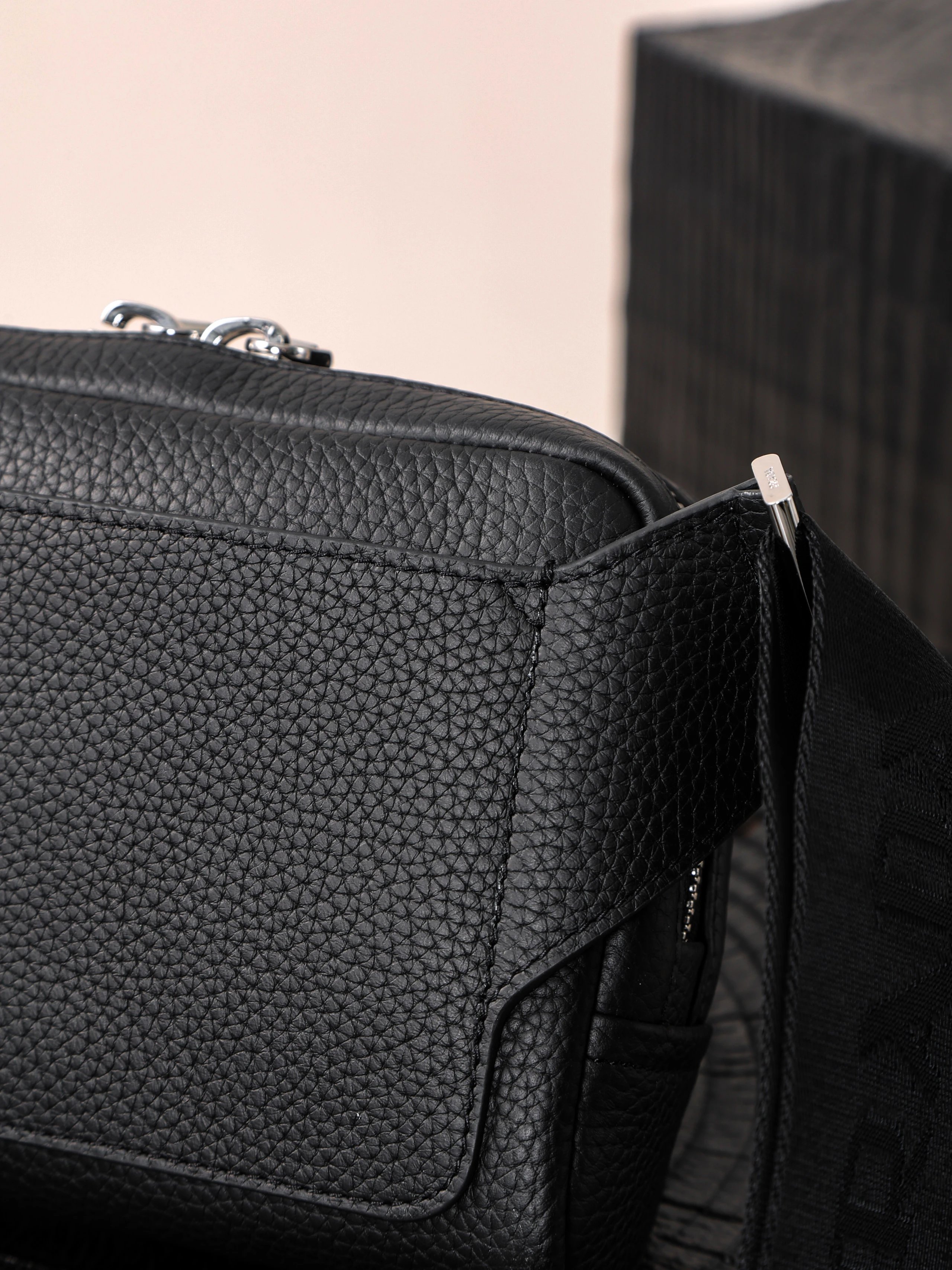 Item ID 8504 Pr@da- Prada - Fully Inlaid Leather - Vitello Dino - Metal Triangle Se