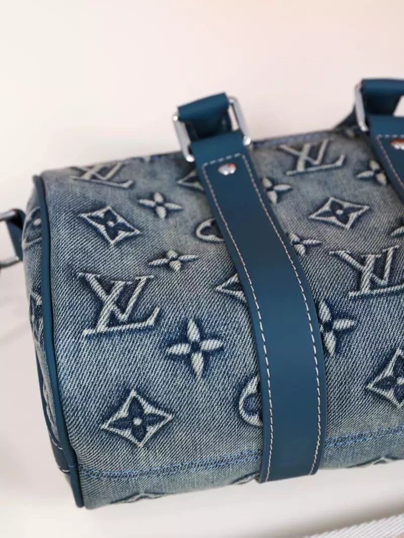 Item ID 8426 Advanced Customization - Kepall 25- Washed Blue Denim Canvas Bag - Sma
