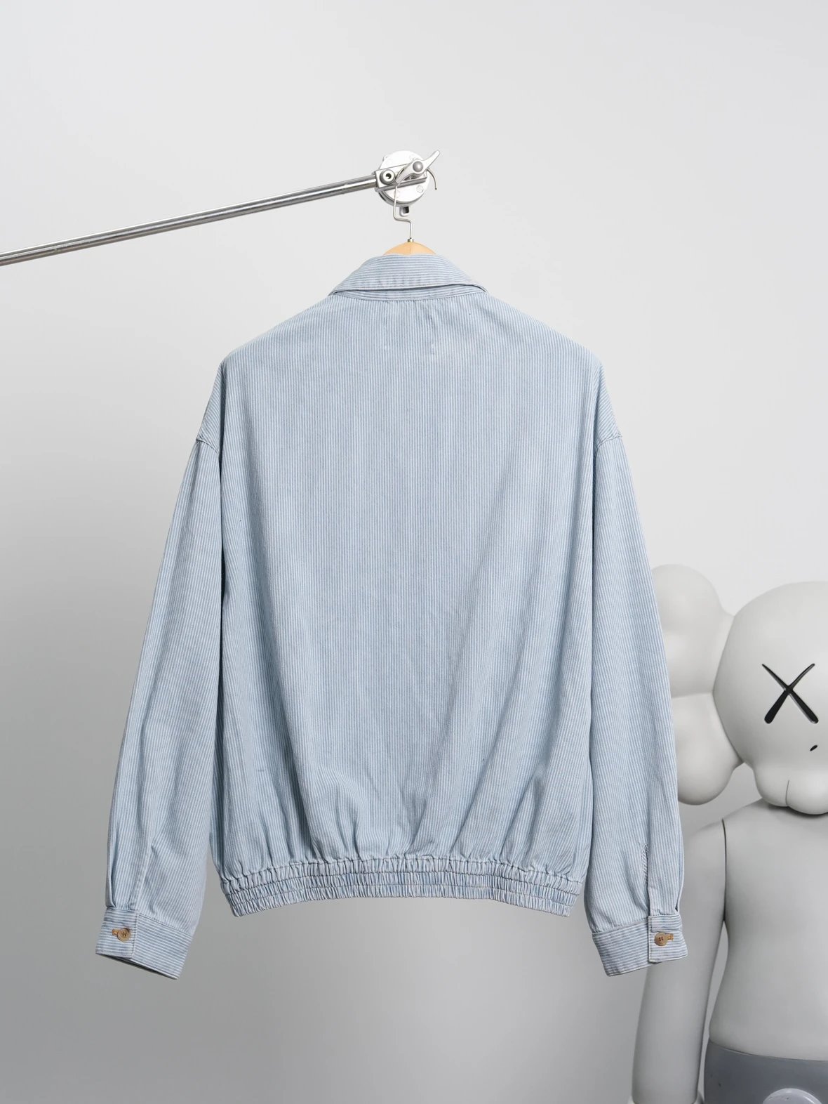 Item ID 8037 M1UM1U Miu Miu embroidered loose striped denim “ Heavy industrial wash