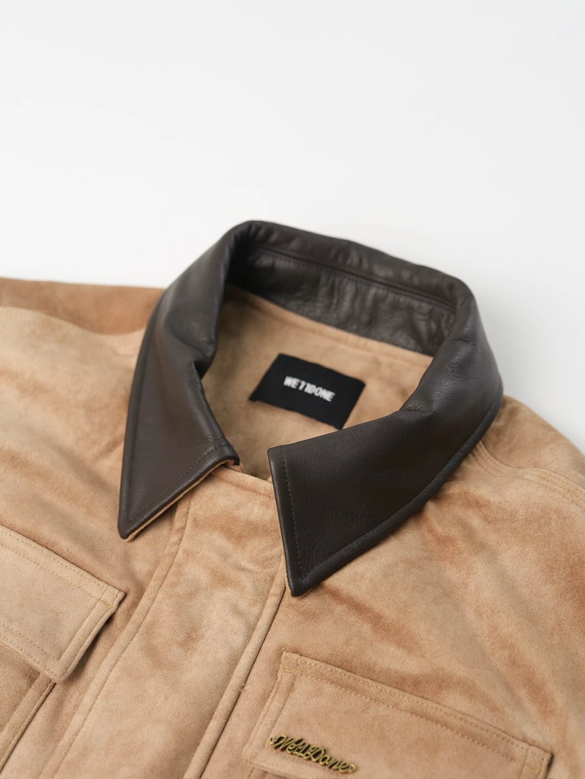 Item ID 8065 WE11DONE Imitation suede main fabric “ Leather collar ” Printed patter