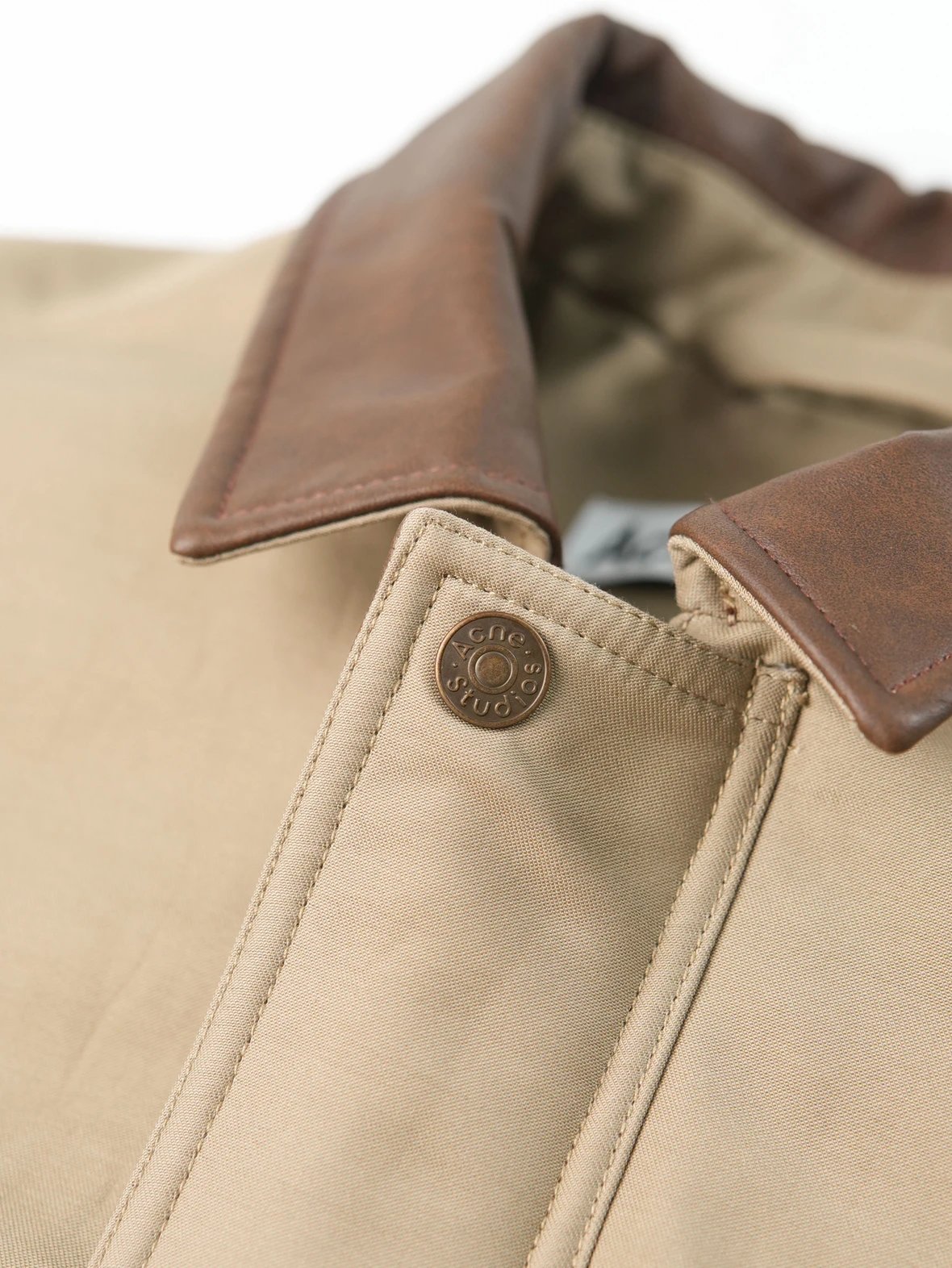 Item ID 8008 Acne-“ Leather collar ”SS25 Solid color pocket zipper snap button jack