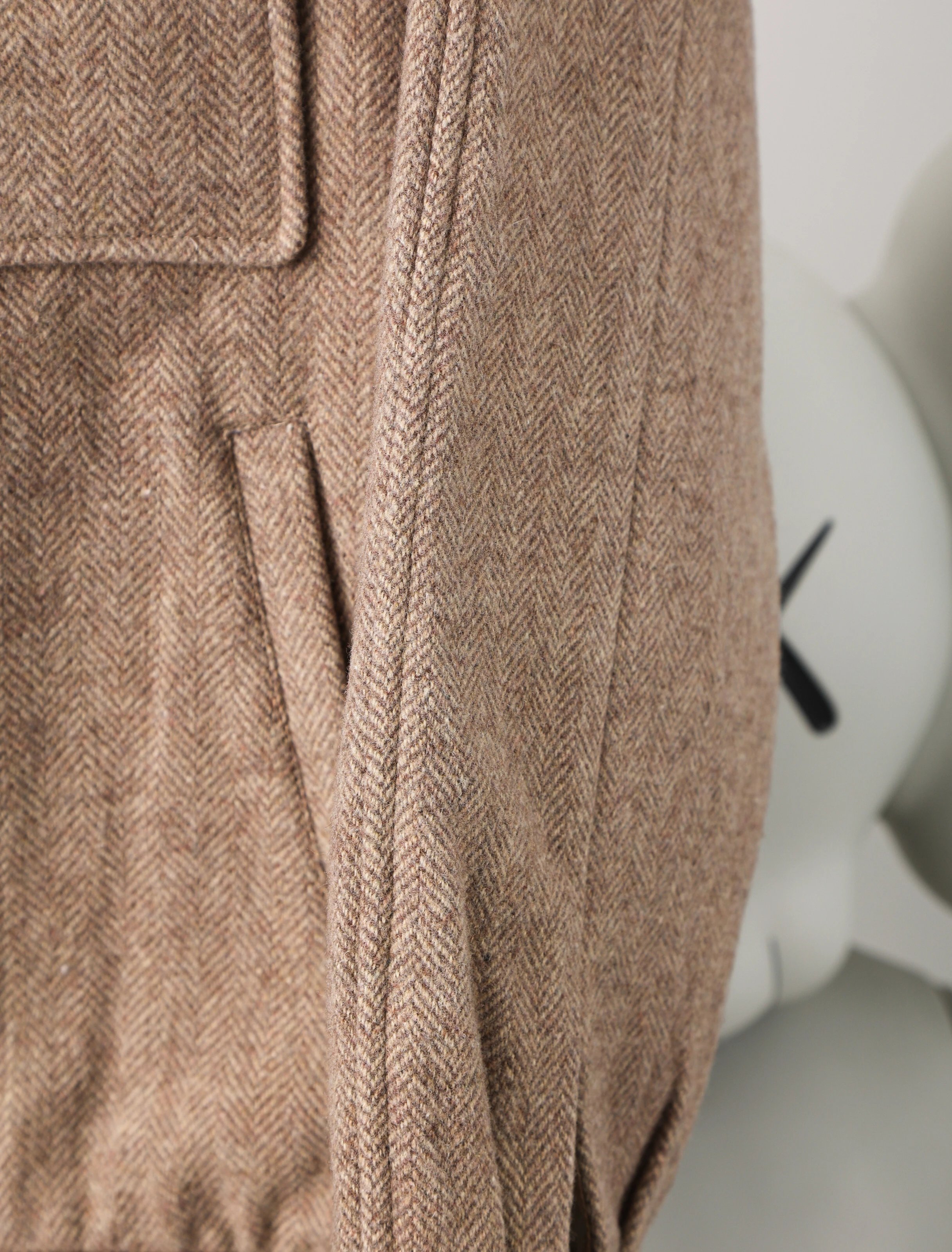  Item ID 8035 M1u-Miu-2024-ss-herringbone wool Harrington jacket - stand collar work