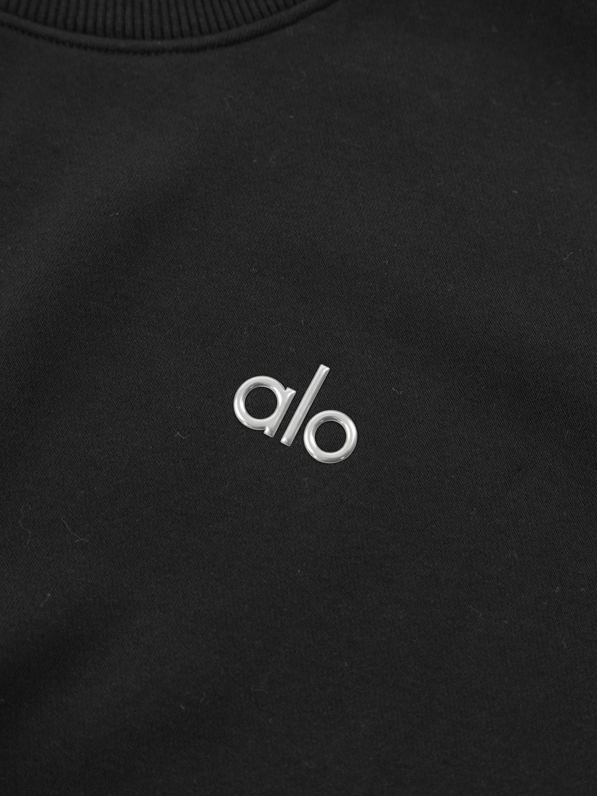 Item ID 8067 alo-logo Logo crew neck loose long sleeve sweatshirt - black - white -