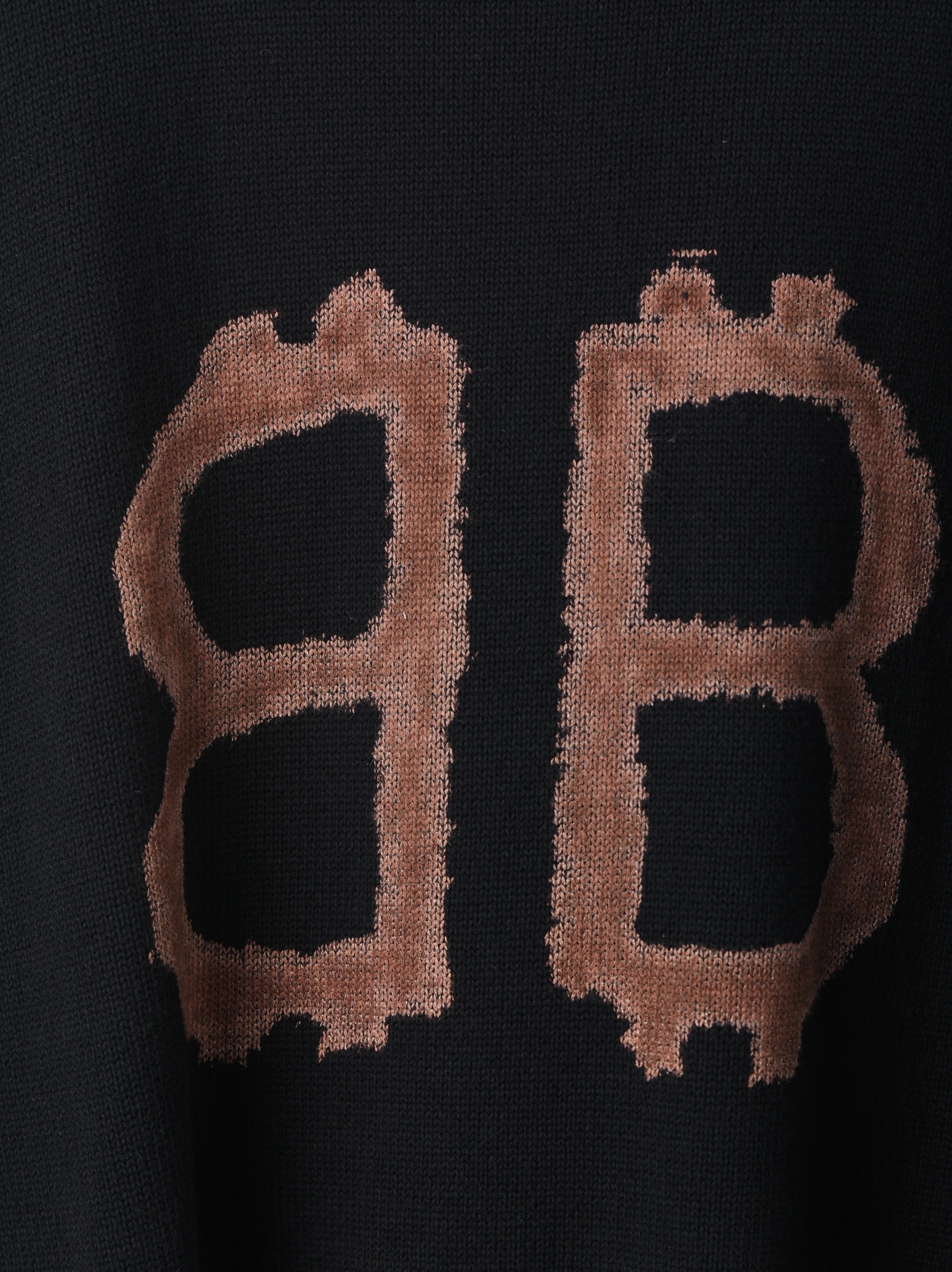 Item ID 8250 Balenci@ga- Paris -2024ss- Mud dyed double B printed sweater - turtlen
