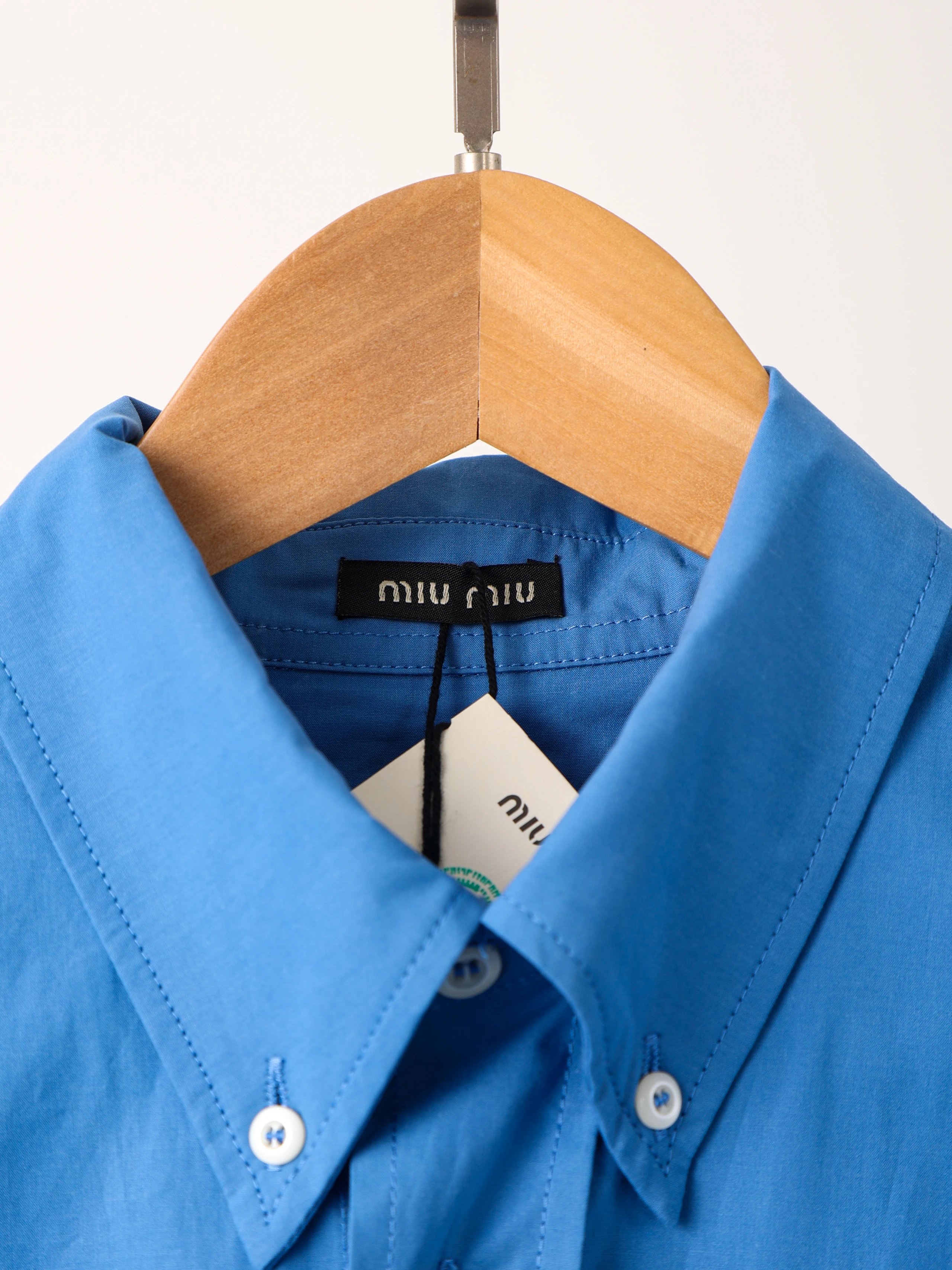 Item ID 8220 M1uM1u-Mumu-2022ss-Klein Blue Shirt - Tencel Cotton Fabric - Poplin Sh