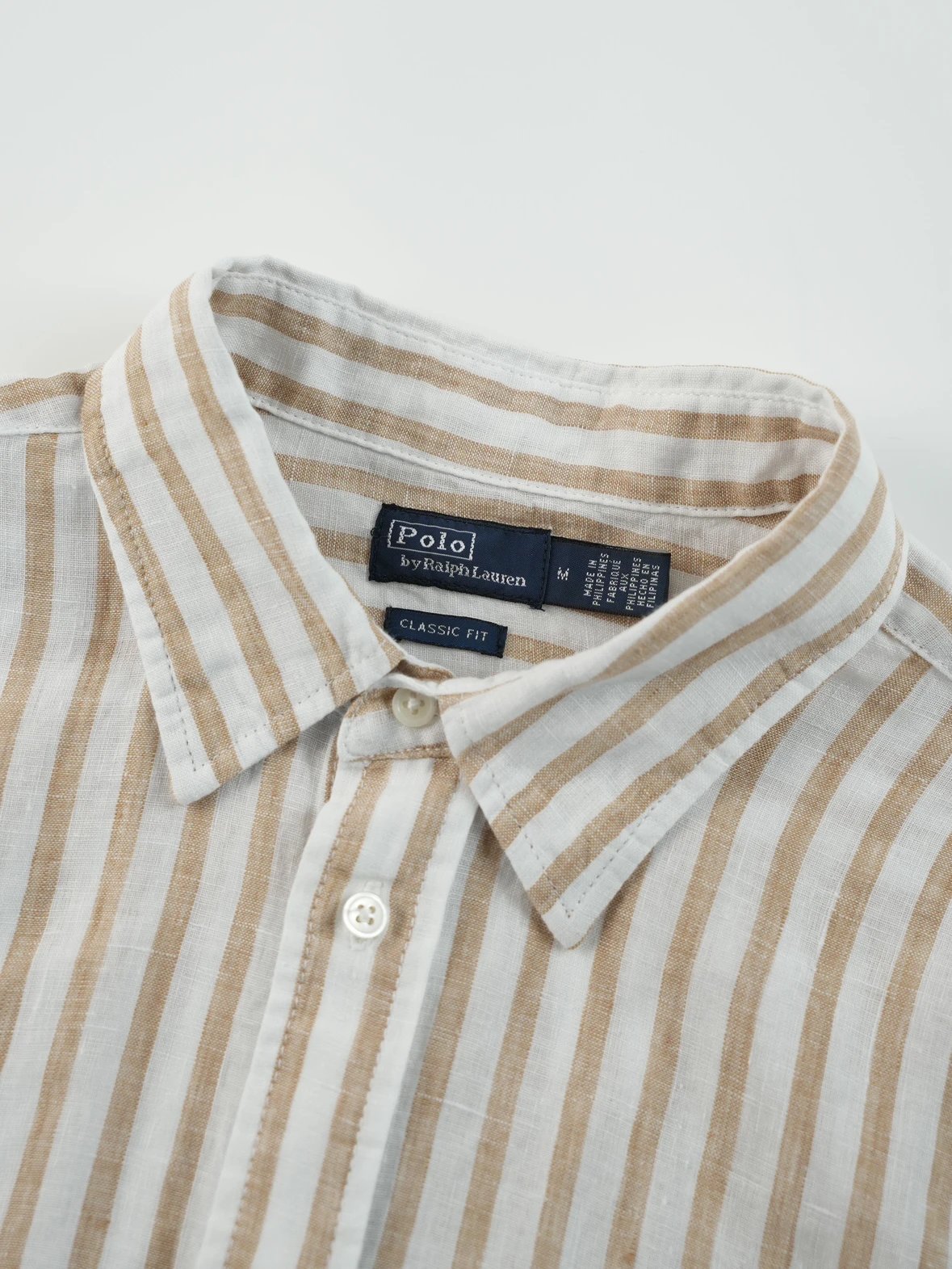 Item ID 8223 raff 100% flax -FW25-“ stripe spacing 0 error ” Lapel striped linen lo