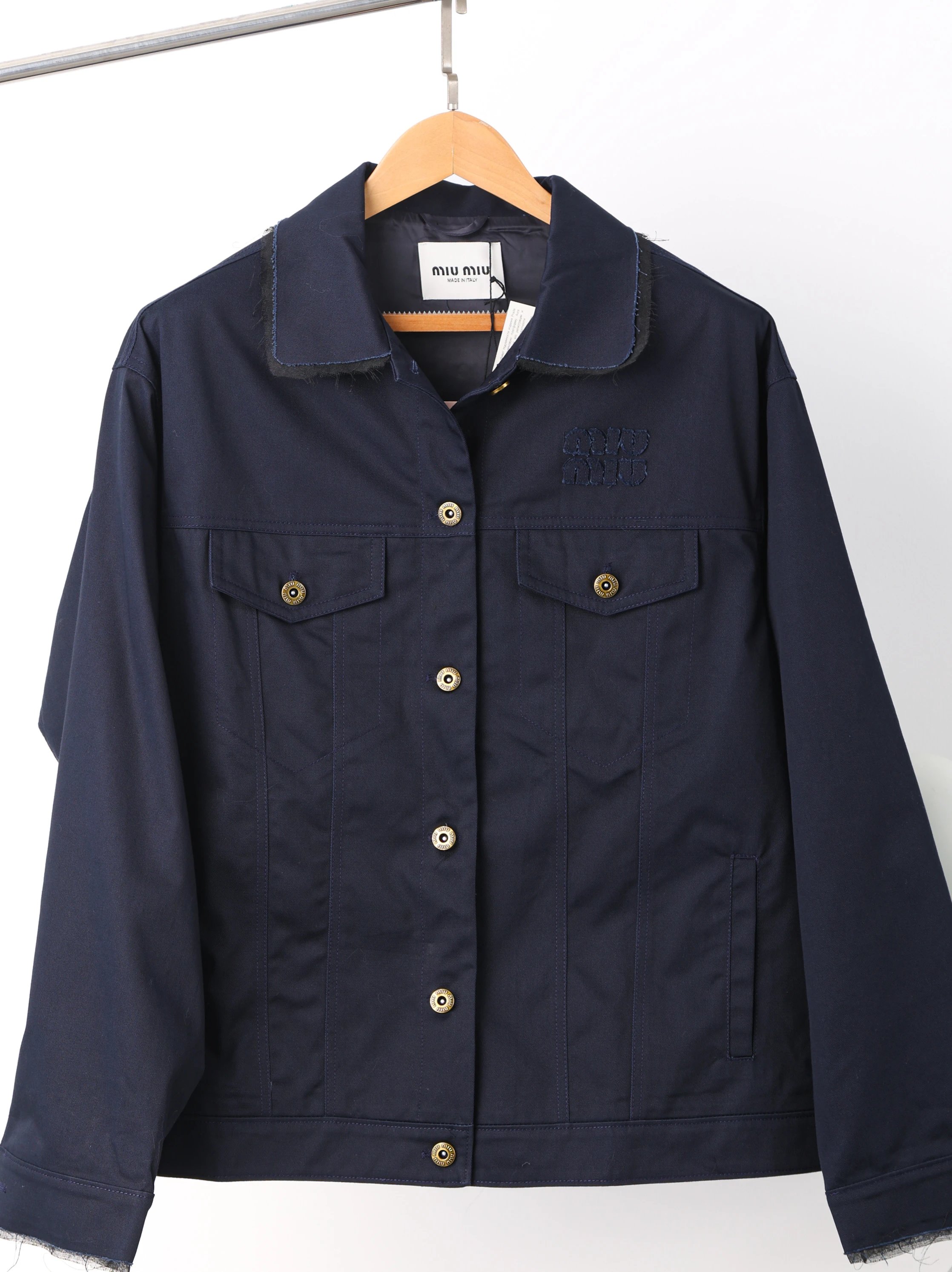 Item ID 8046 MiuM1u-Miu-2024-ss-workwear pocket design - retro style lapel breasted