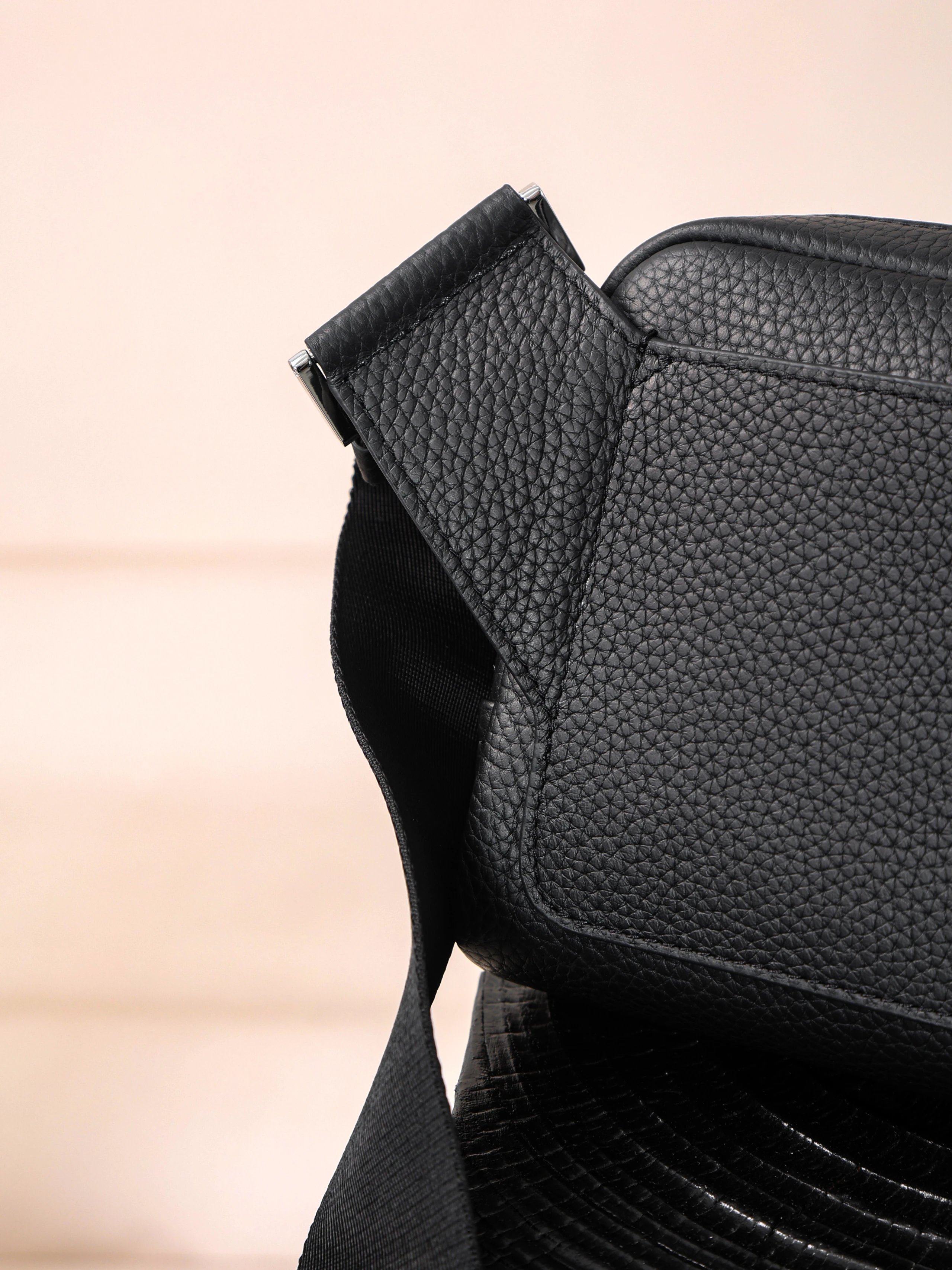 Item ID 8504 Pr@da- Prada - Fully Inlaid Leather - Vitello Dino - Metal Triangle Se