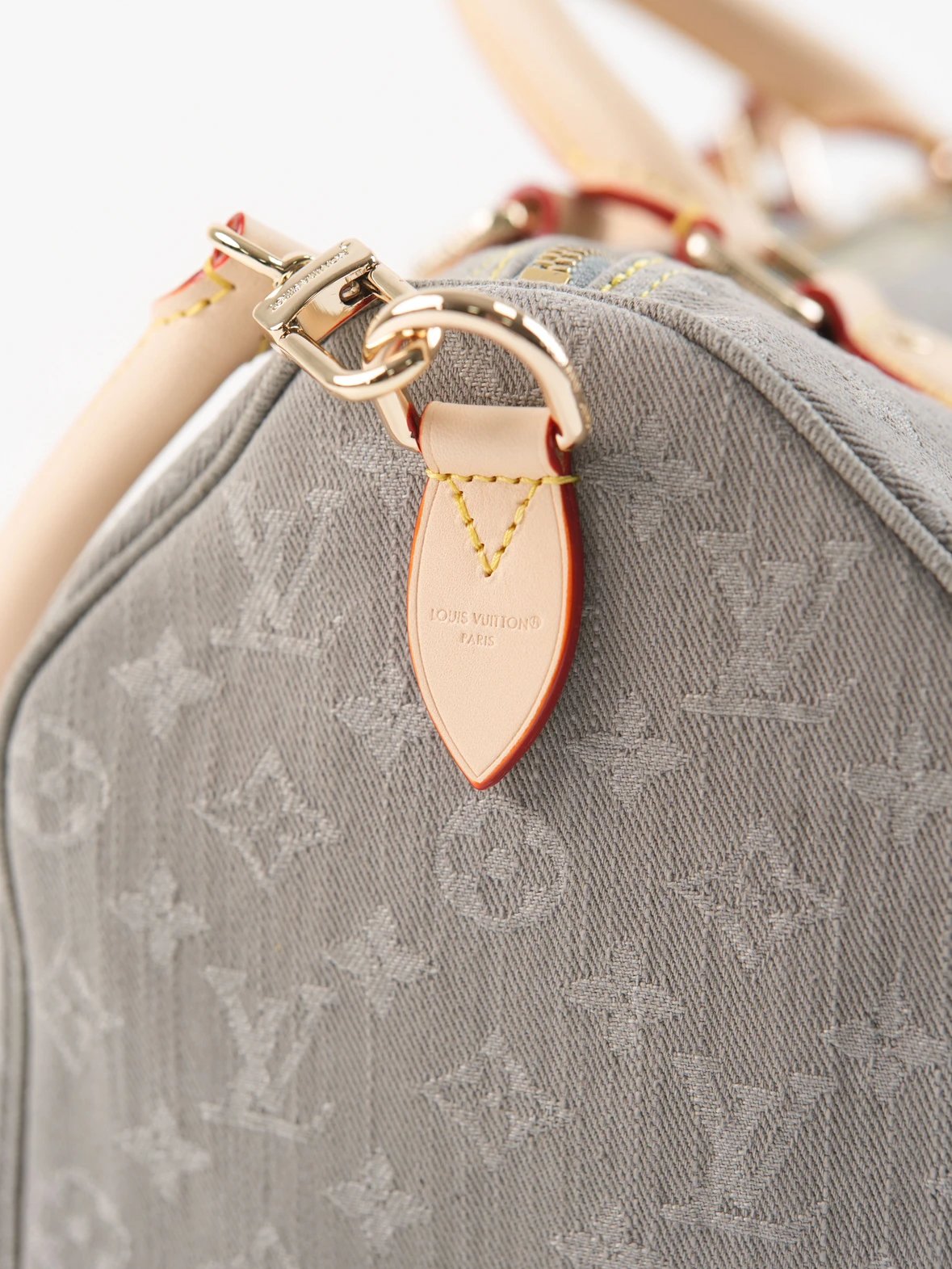 Item ID 8509 Speedy-Soft-30- Gray denim denim removable leather tag - Hardware acce