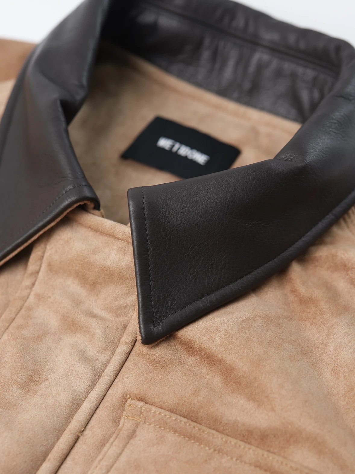 Item ID 8065 WE11DONE Imitation suede main fabric “ Leather collar ” Printed patter