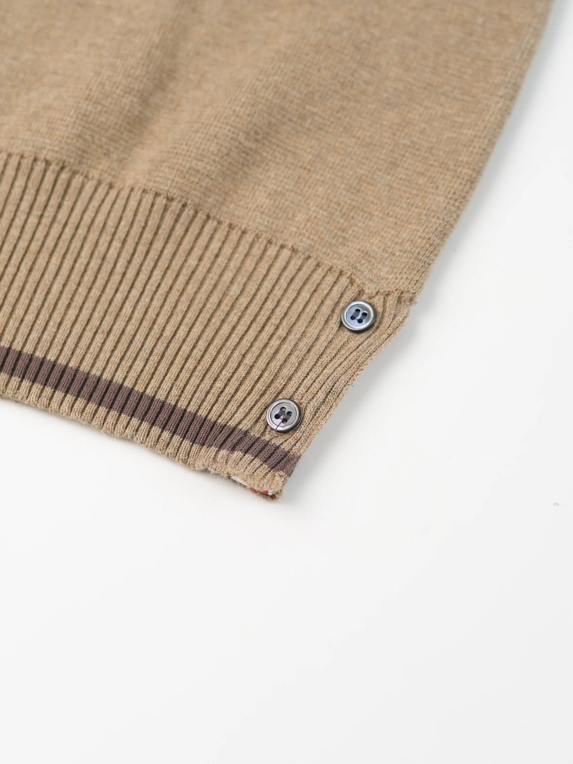 Item ID 8093 THOMBR0WNE-TB-“ natural black horns ”“ Custom dyed three-color webbing