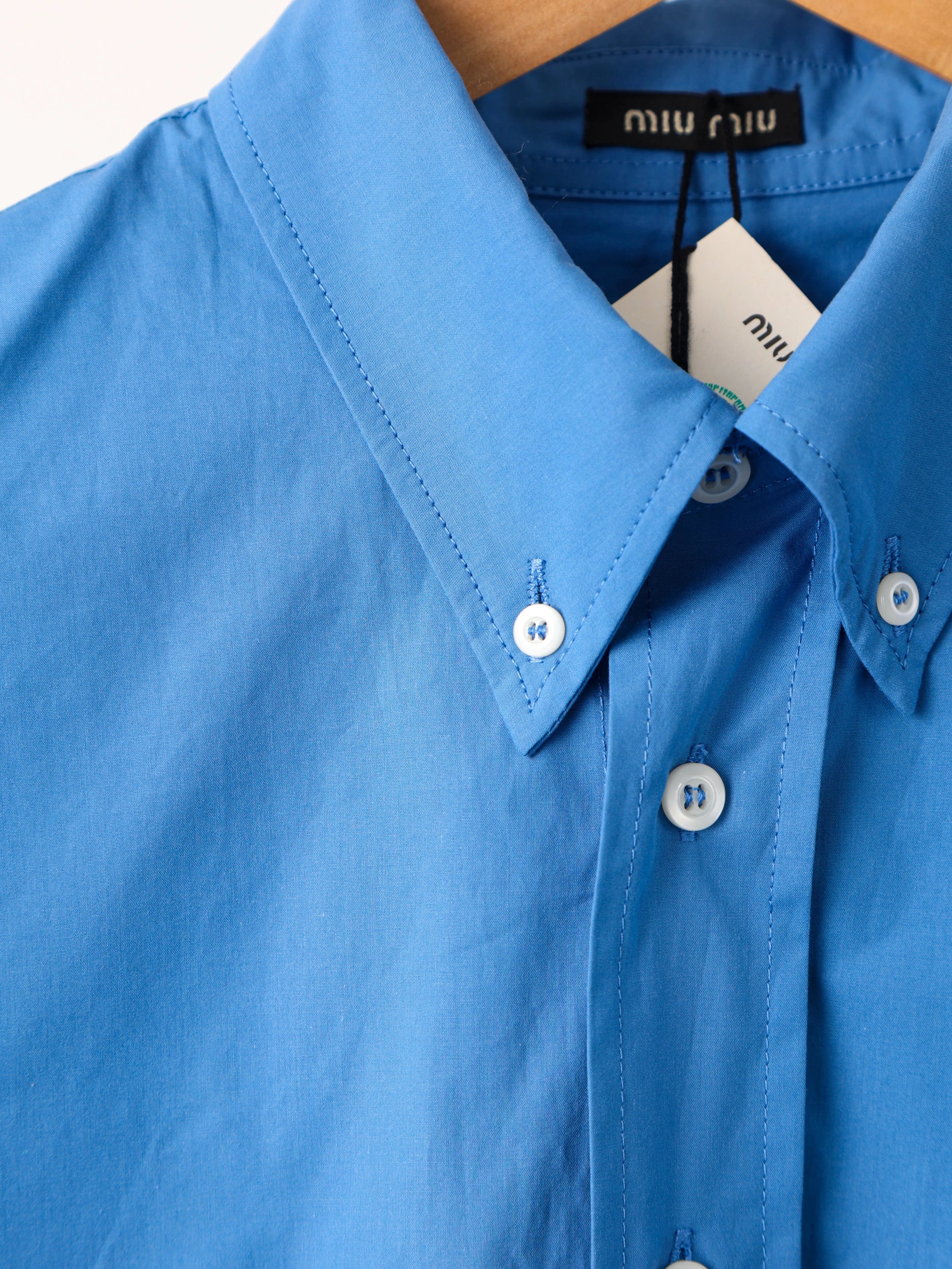 Item ID 8220 M1uM1u-Mumu-2022ss-Klein Blue Shirt - Tencel Cotton Fabric - Poplin Sh