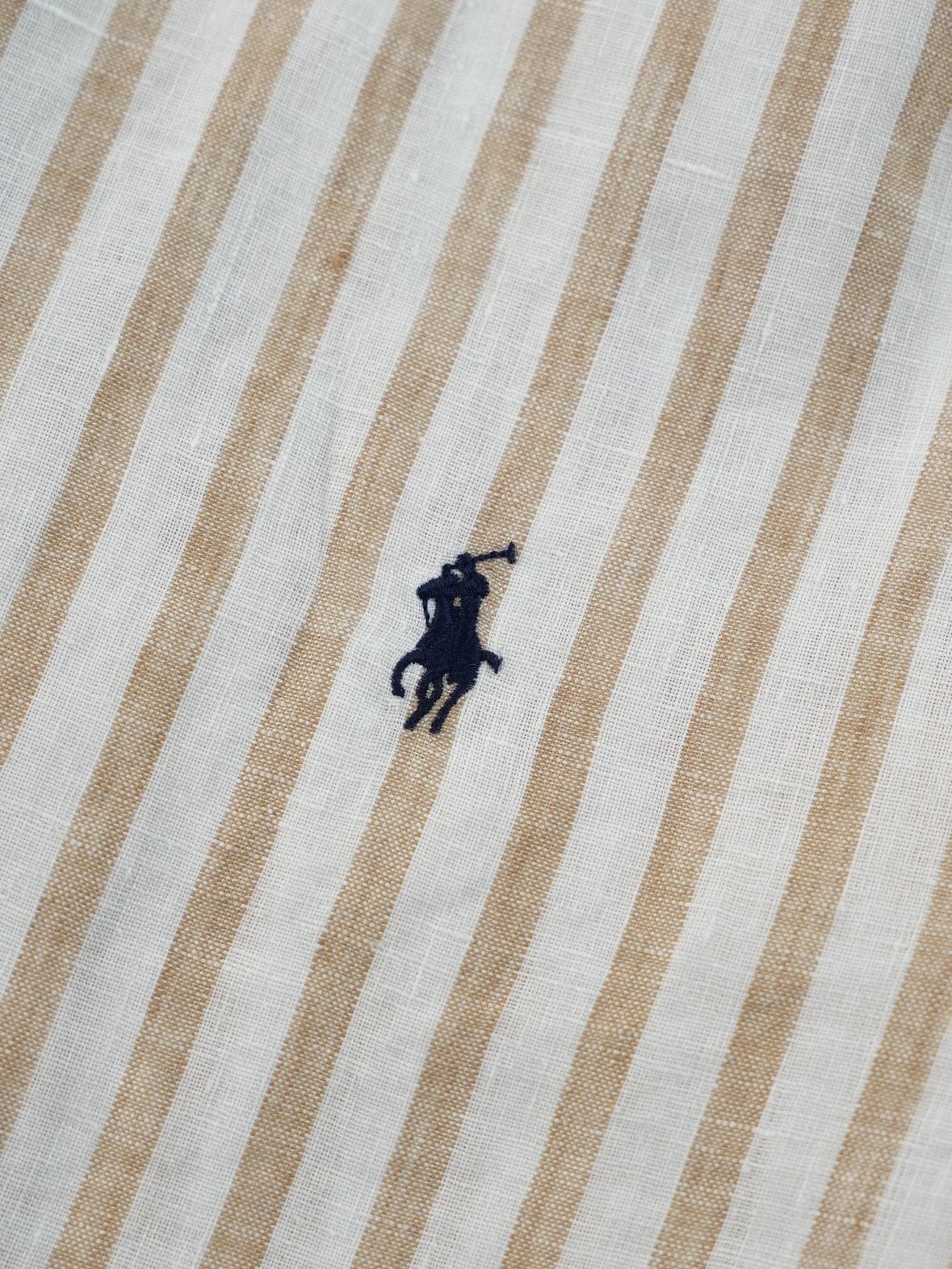 Item ID 8223 raff 100% flax -FW25-“ stripe spacing 0 error ” Lapel striped linen lo