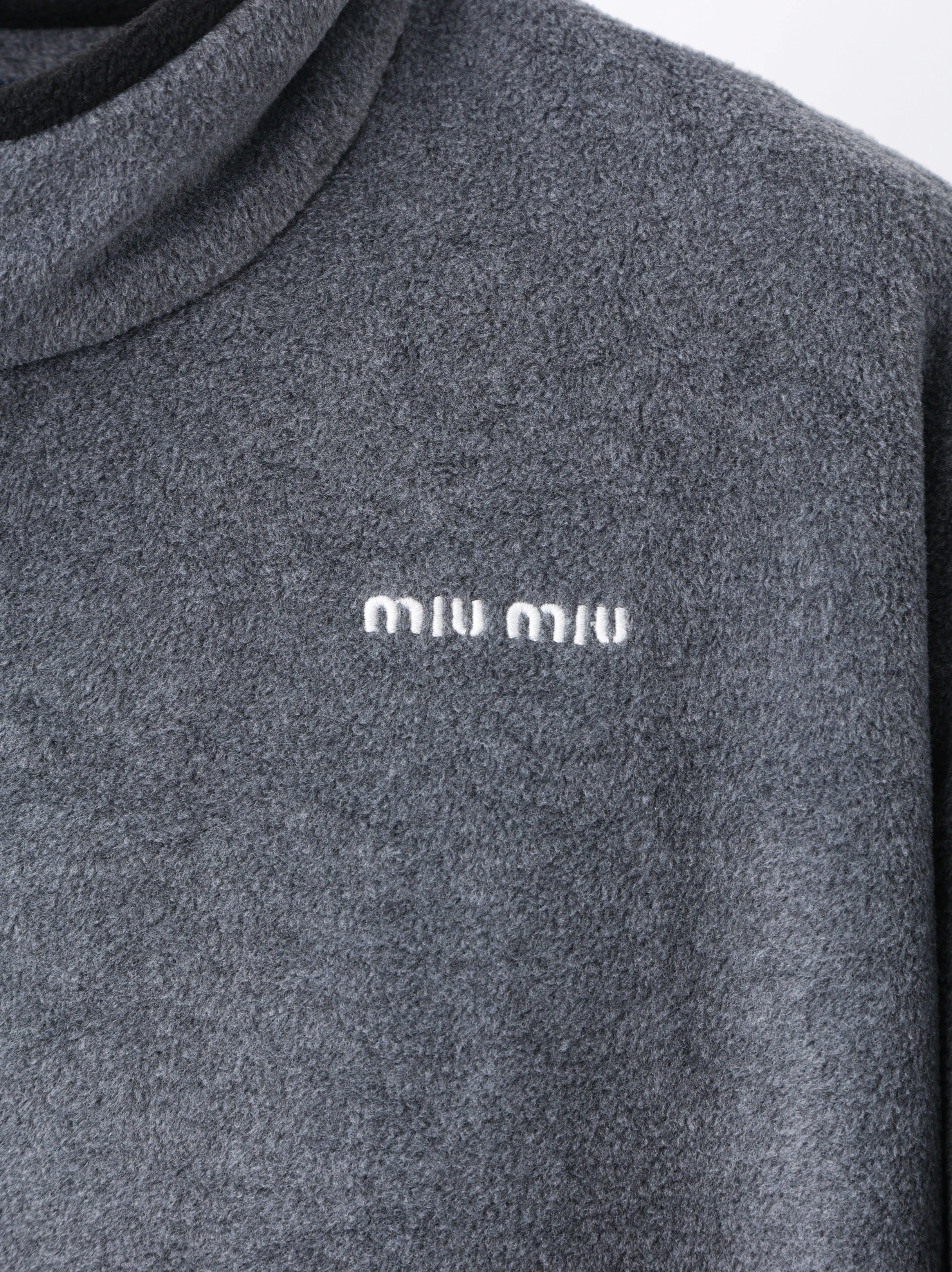 Item ID 8041 M1uMiu-2024-ss-fleece zipper jacket - Classic small label embroidered