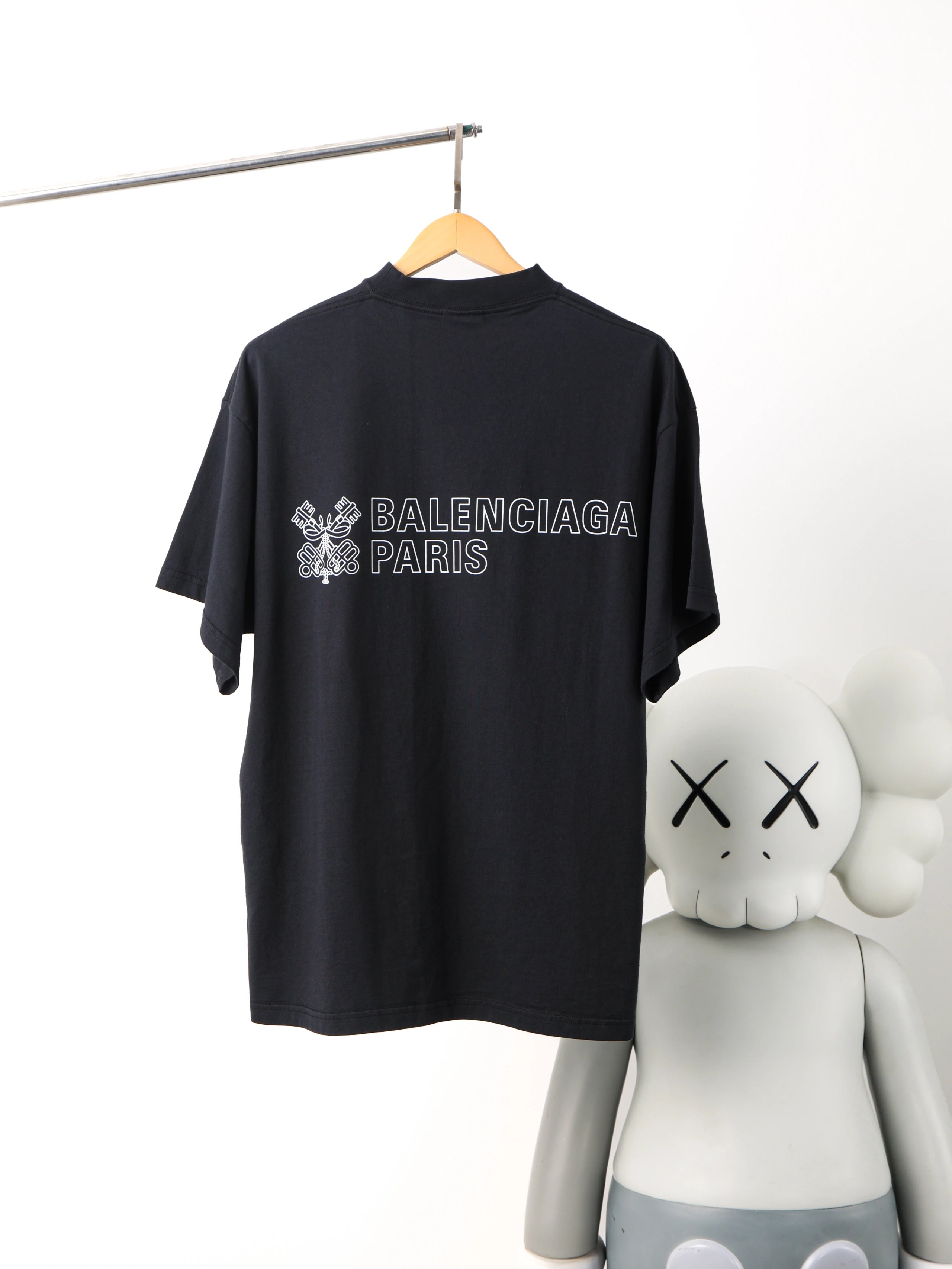 Item ID 8289 Balenci@ga- Paris-2025s - Double Keychain Compass Printed Short Sleeve