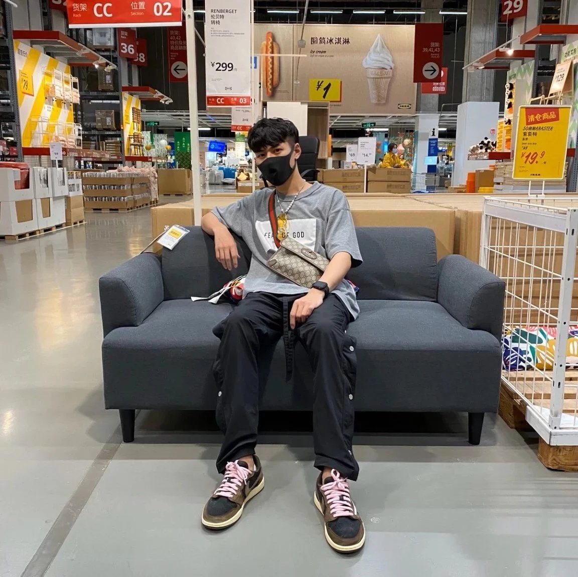 Item ID 8478 Guc GC Double G Old Flower Embossed Bag Leather Flip Cover Bag Jacquar