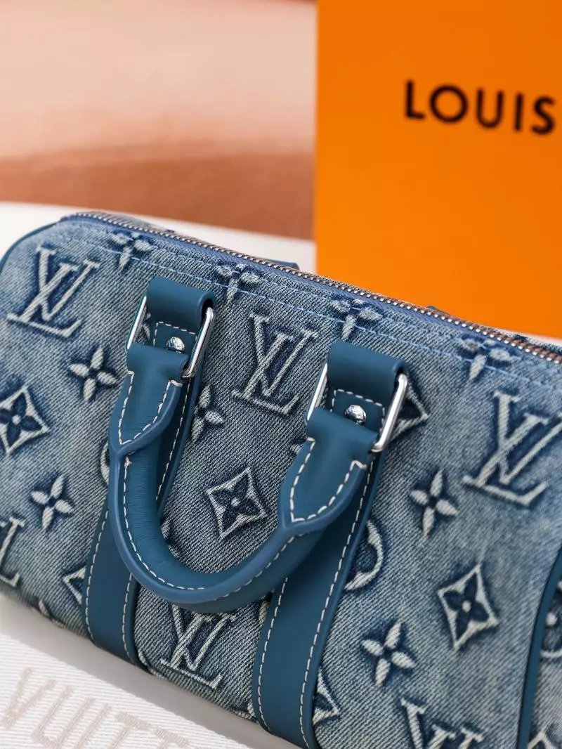 Item ID 8426 Advanced Customization - Kepall 25- Washed Blue Denim Canvas Bag - Sma