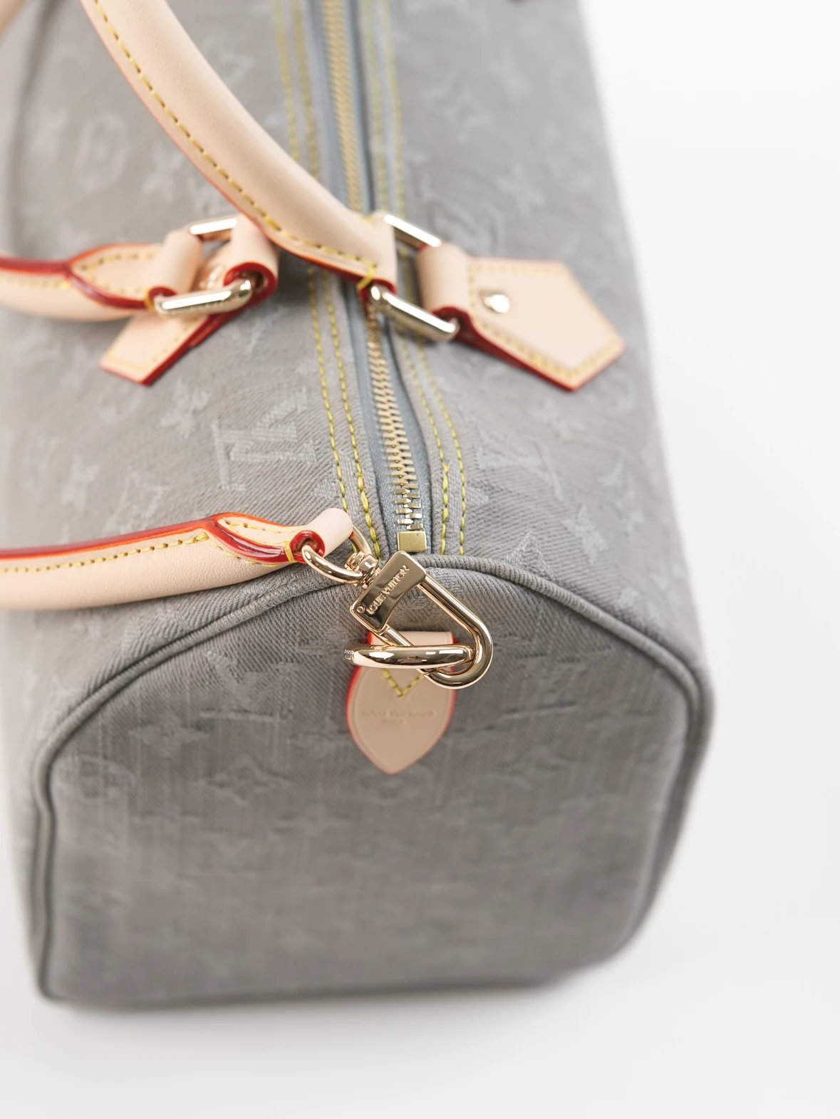 Item ID 8509 Speedy-Soft-30- Gray denim denim removable leather tag - Hardware acce