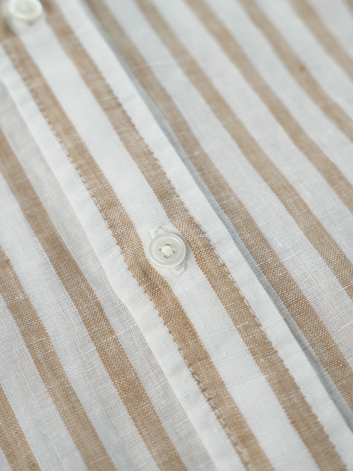 Item ID 8223 raff 100% flax -FW25-“ stripe spacing 0 error ” Lapel striped linen lo