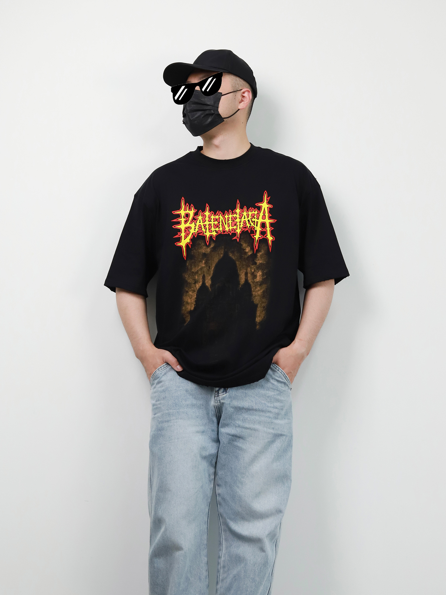 【Kornit printed】BLCG flame castle T-shirt