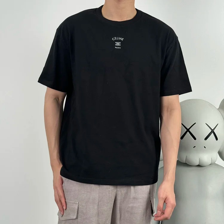 Item ID 9038 CE Embroidery Density 99 Restoration Logo Embroidery Round Neck Hoodie Loose Short Sleeve T-shirt for Men and Women