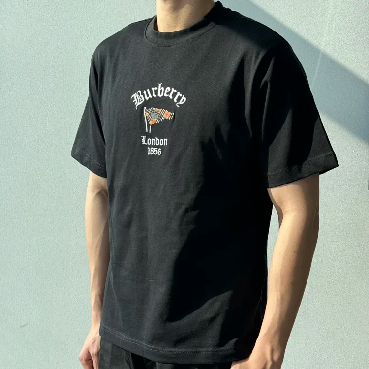 Item ID 9053 BBR Double color optional double embroidery technique round neck cotton knitted T-shirt