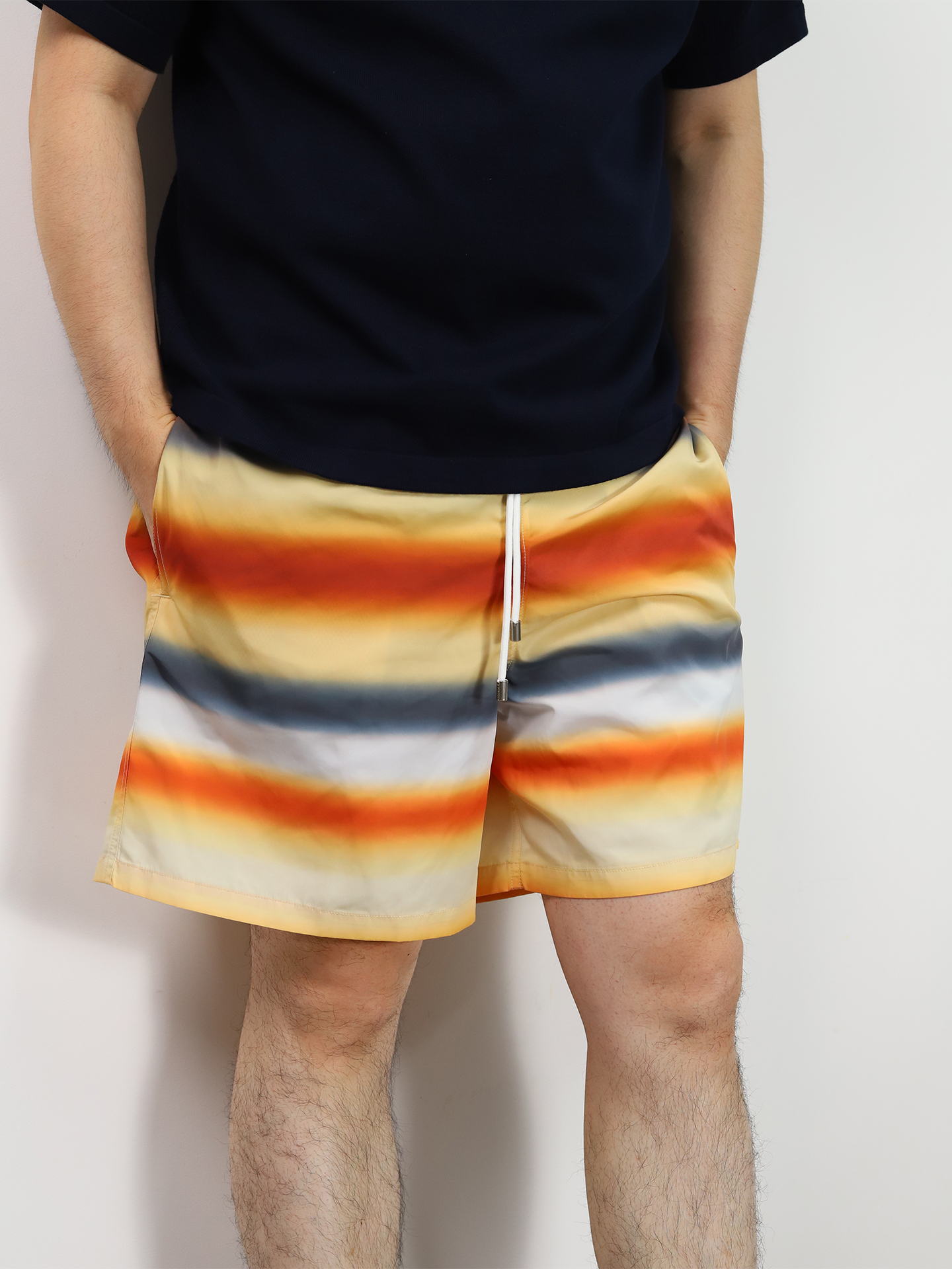 LOE Gradient striped swim trunks