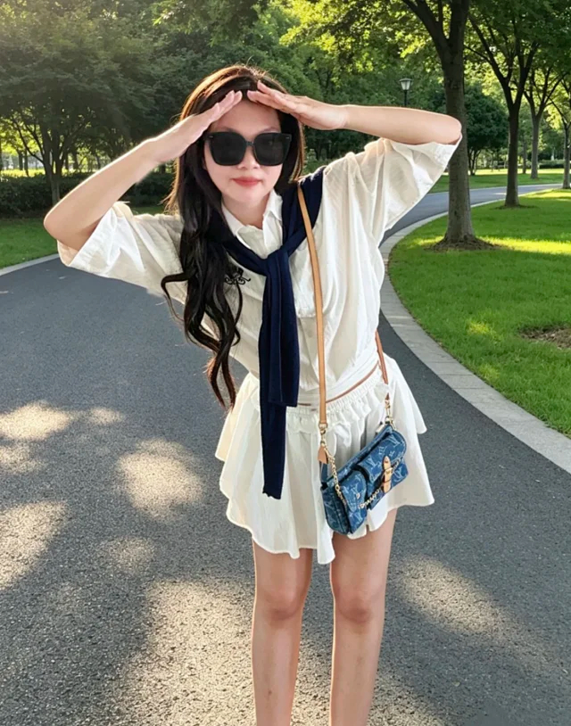 Item ID 9060 1V PA Denim Danning Chain Head Hanging Fabric Handheld Shoulder Bag Women's