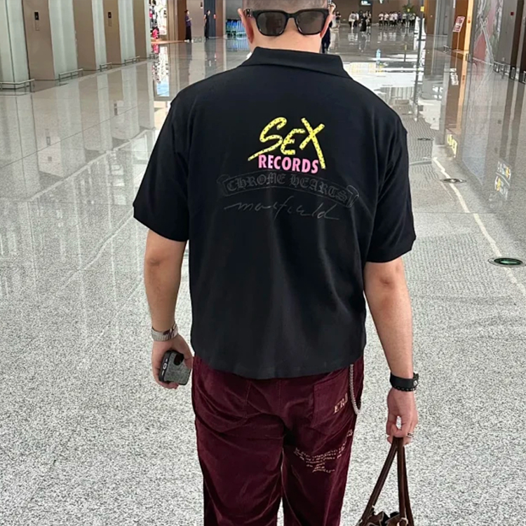 Item ID 9068 CH Mattyboy Sex Record Exhibition Limited POLO Vermilion Printed Polo