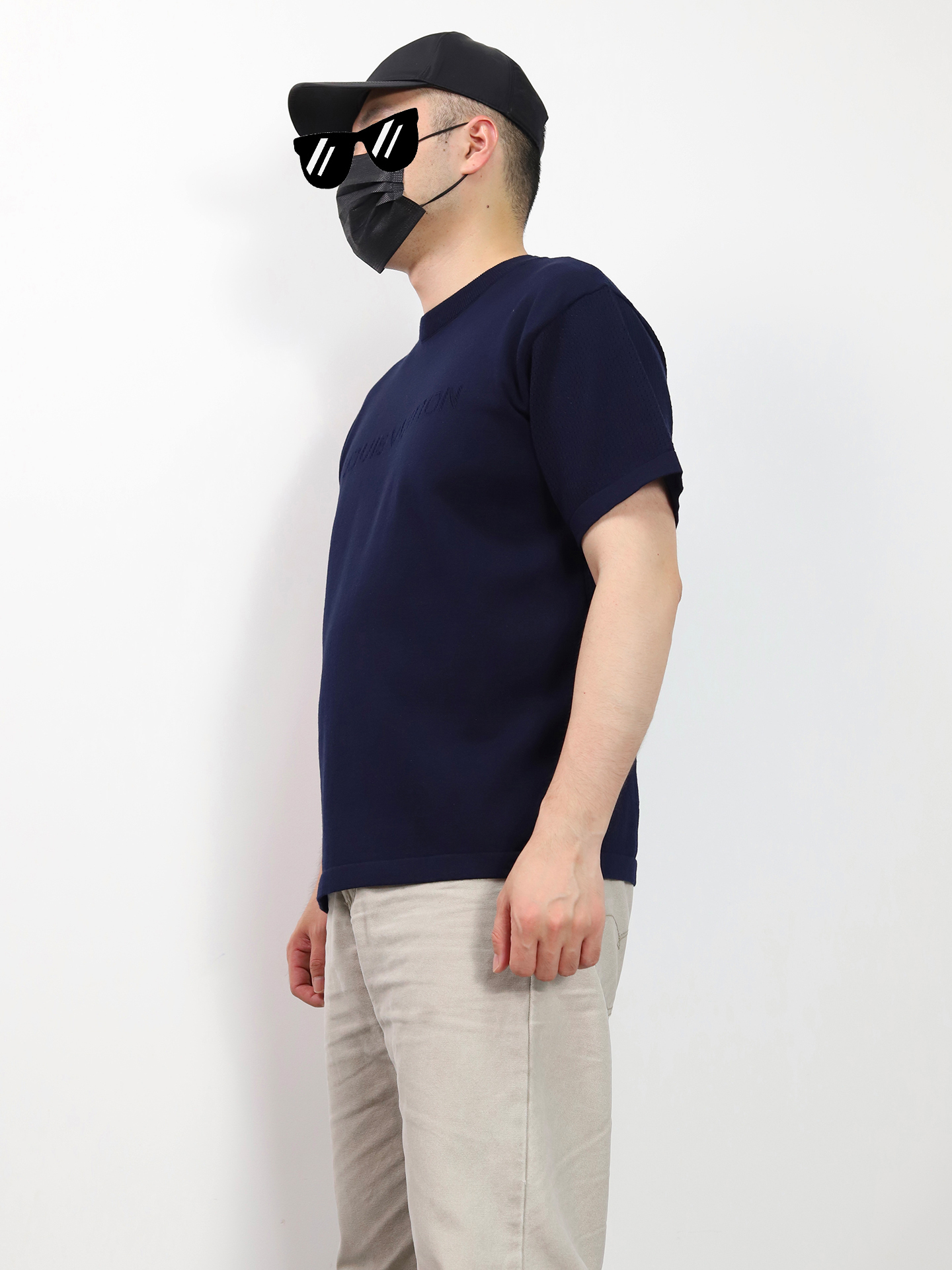 1V openwork knitting tee