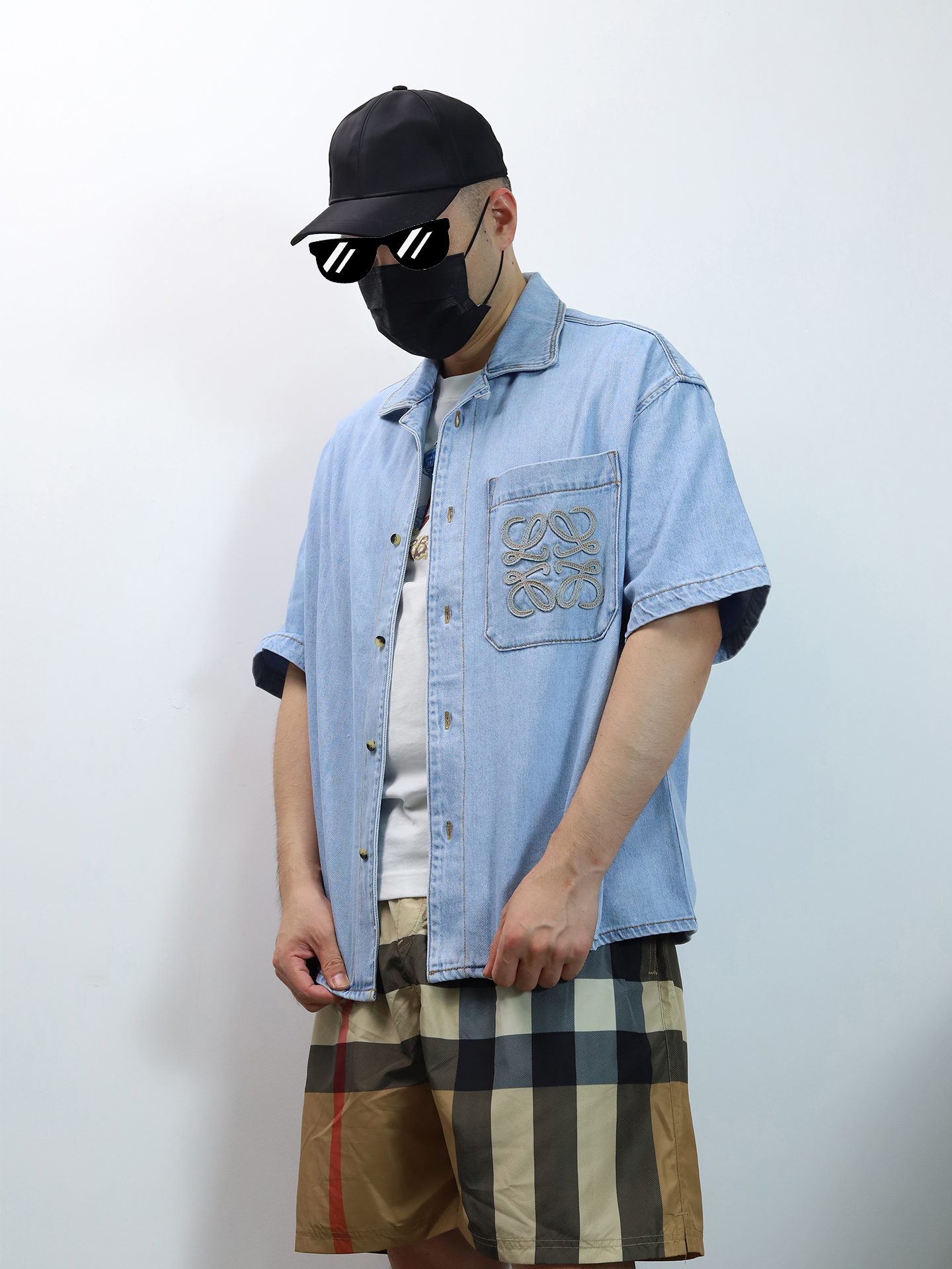 LOE patch embroidered denim shirt