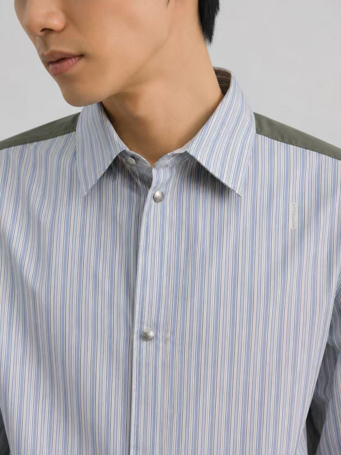 MON striped patchwork shirt