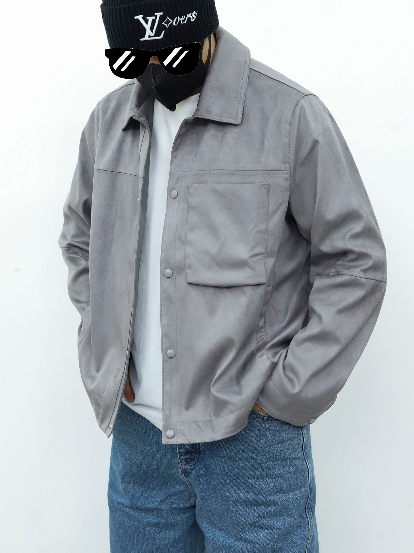 Dior西式扣子夹克 灰色