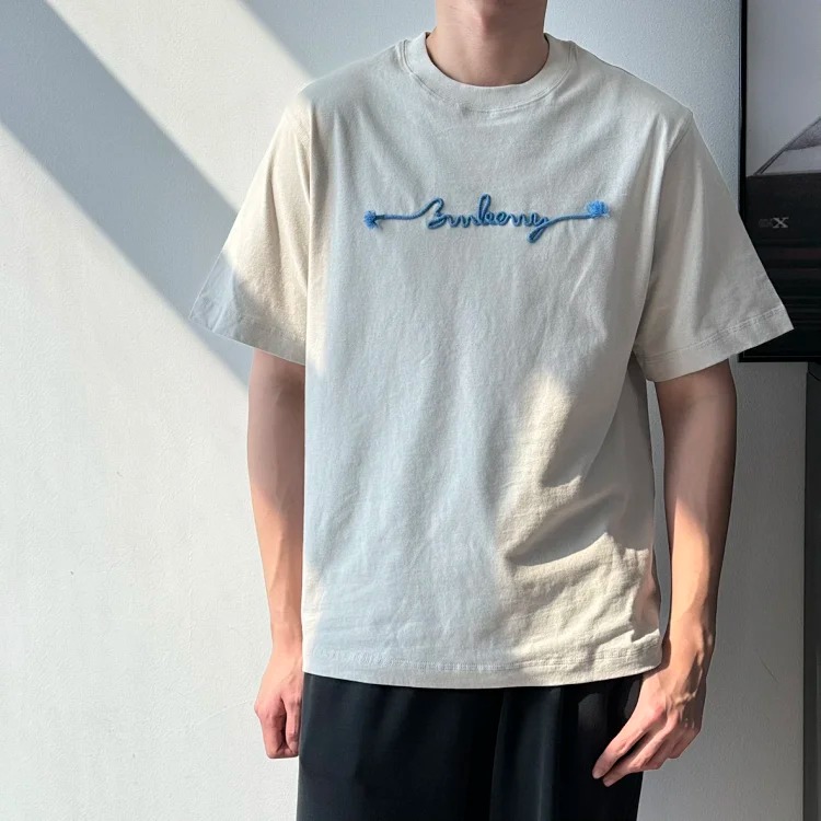 Item ID 9012 BBR SS25 letter printed round neck short sleeved shirt