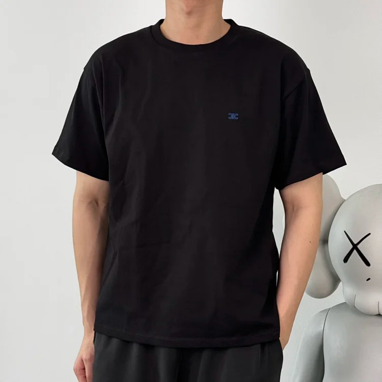 Item ID 9022 CE Triomphe Cotton Knitted Loose Round Neck Short Sleeve T-shirt