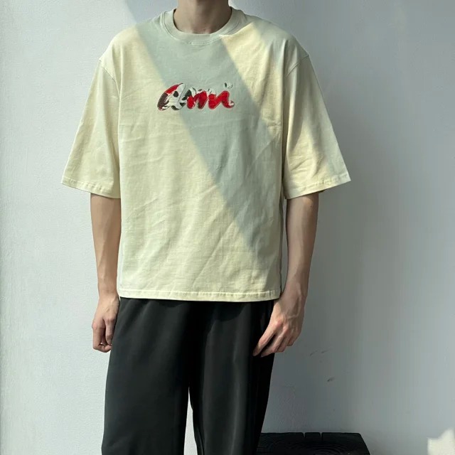 Item ID 9025 Ami SS Breathable Loose Short Sleeve Round Neck T-shirt for Men and Women