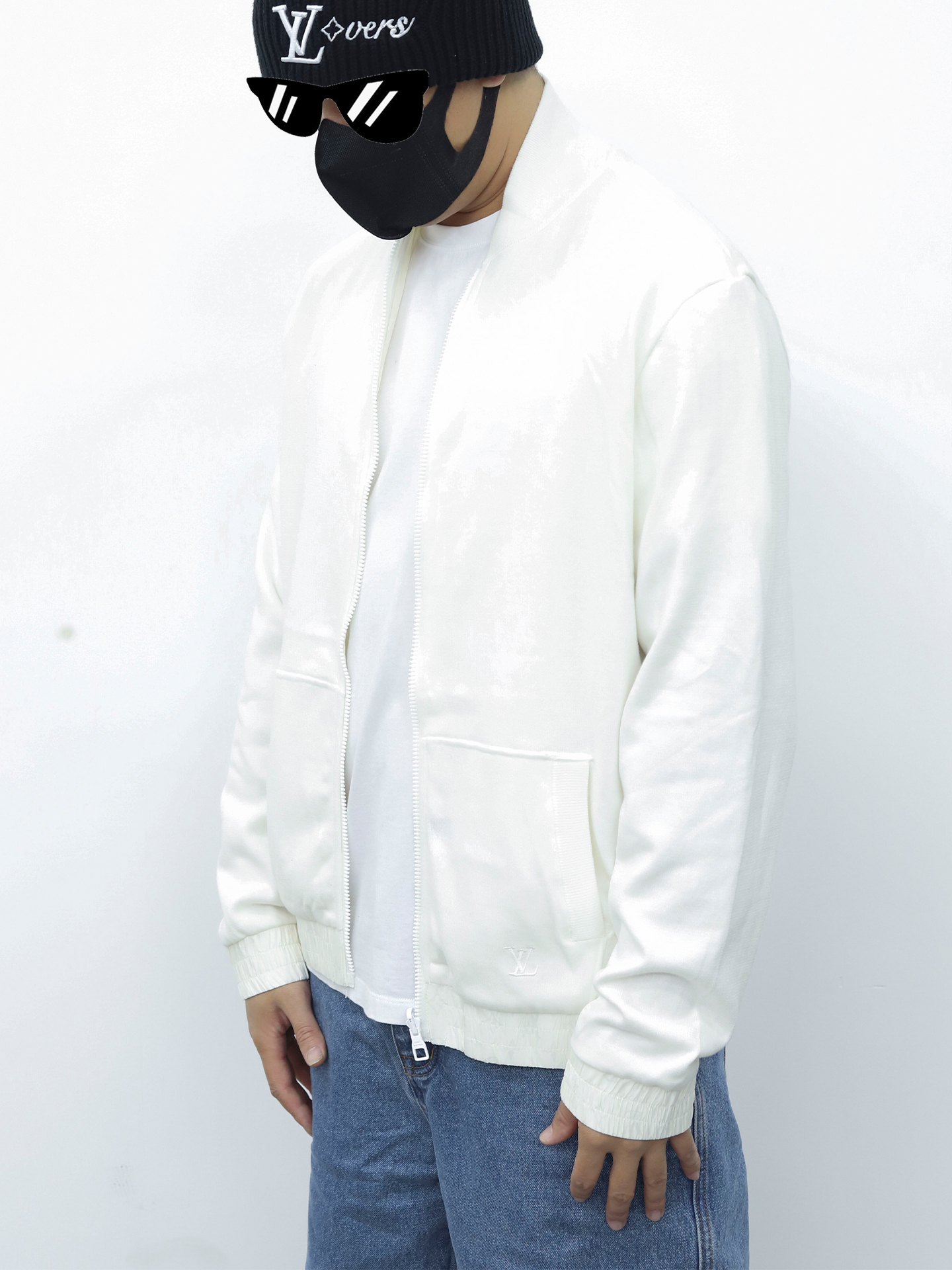 LV两面穿拉链夹克 白色