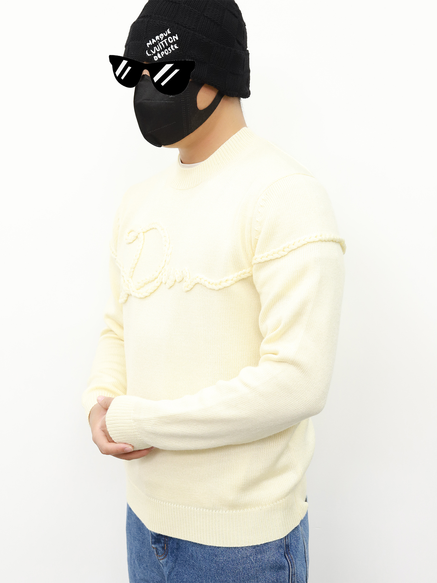 D1or wool rope knit sweater