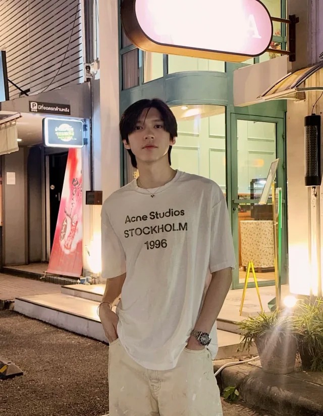 Item ID 9042 Acne 1996 series handmade spray painted distressed exclusive 85% cotton+15% linen short sleeved T-shirt dirty white black
