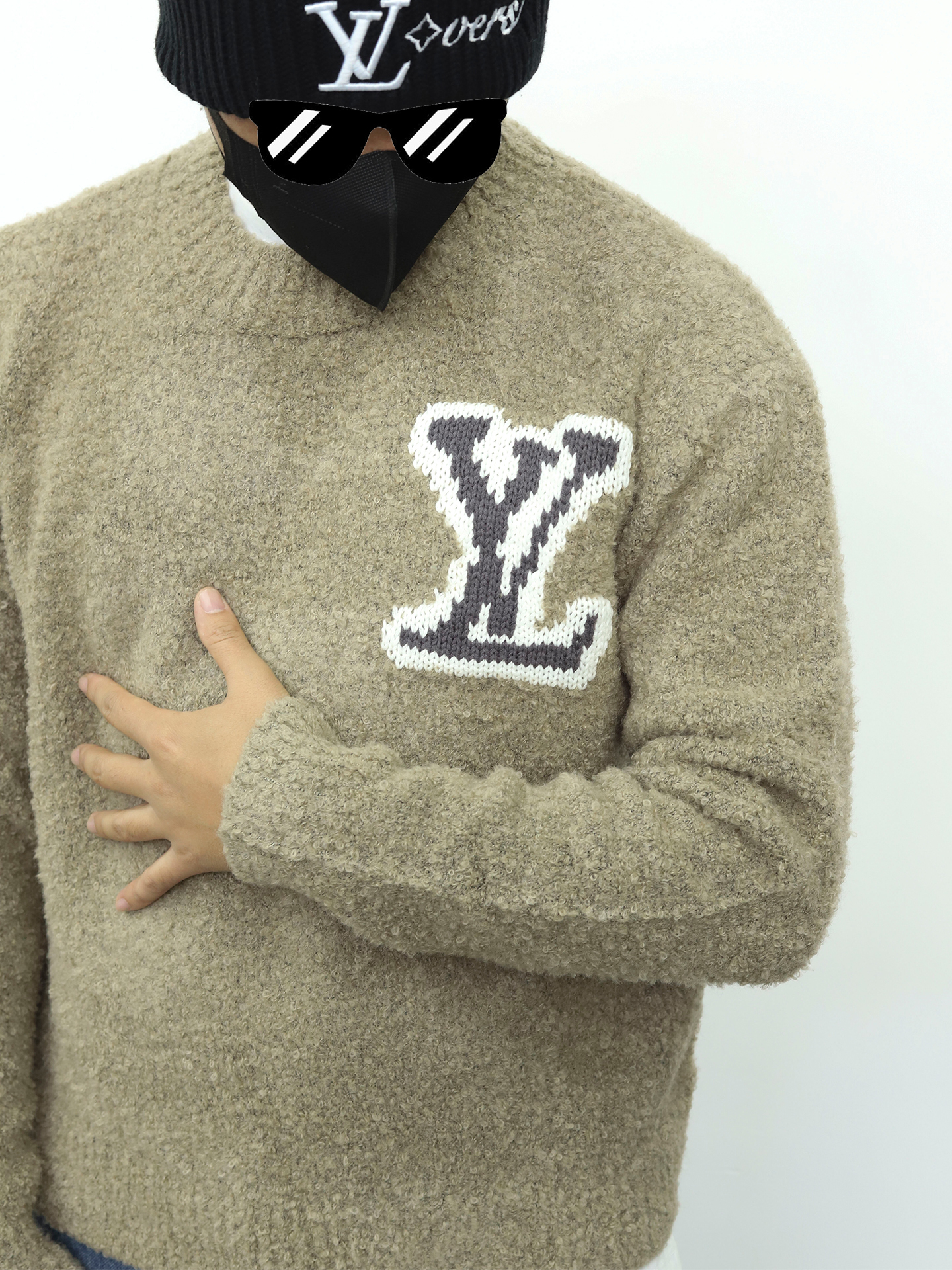 LV圆领毛衣 棕色
