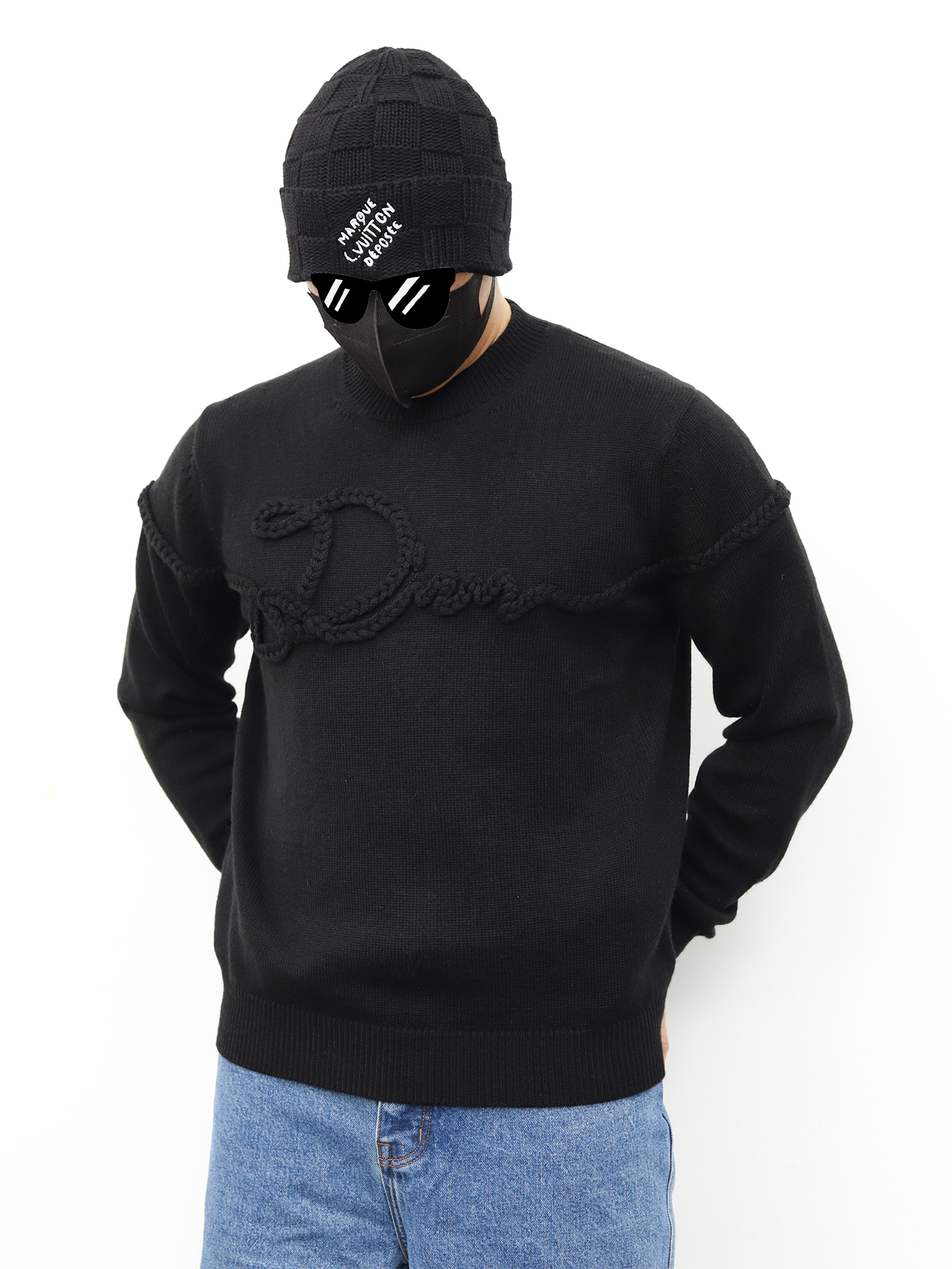 D1or wool rope knit sweater