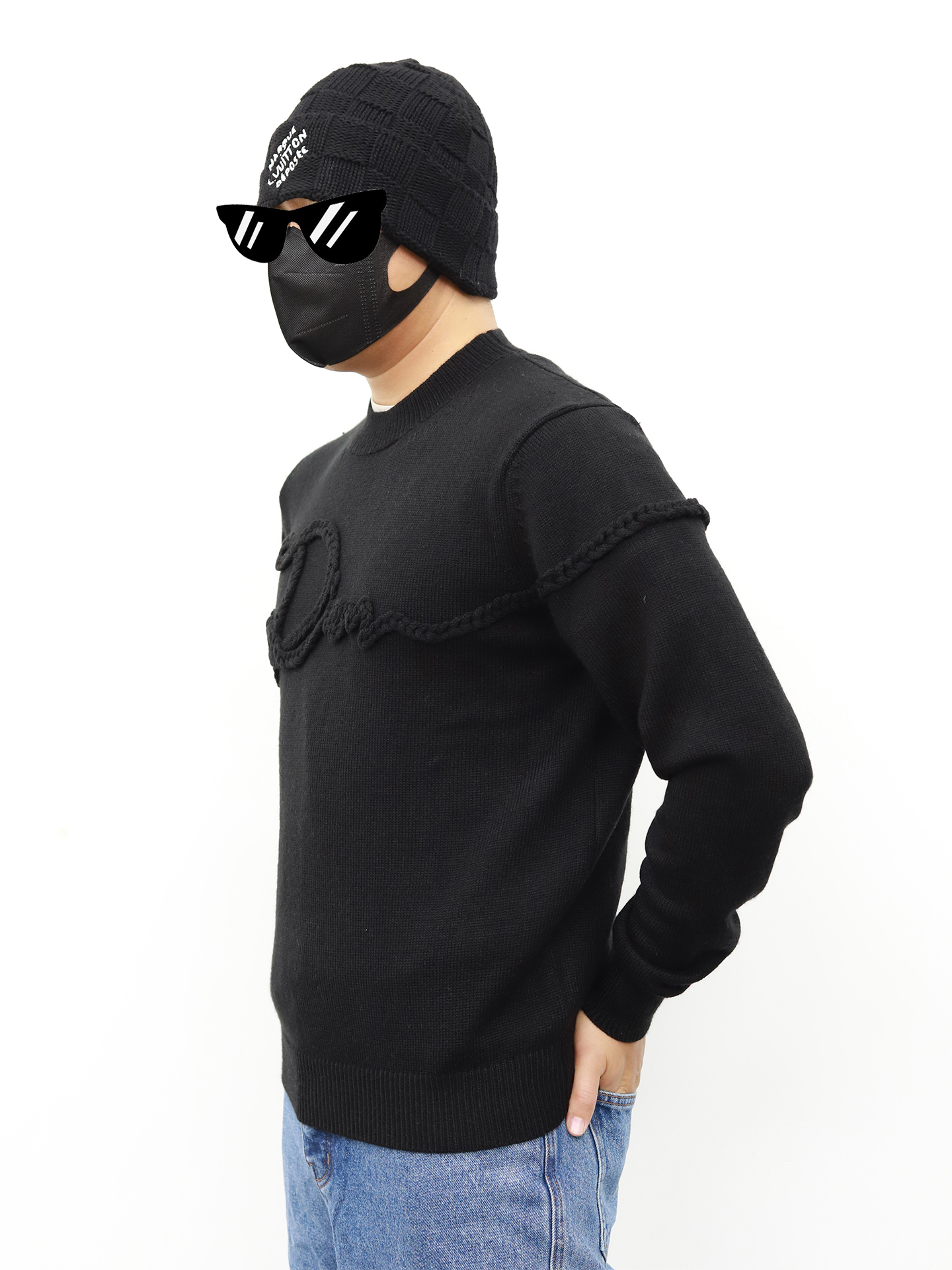 D1or wool rope knit sweater