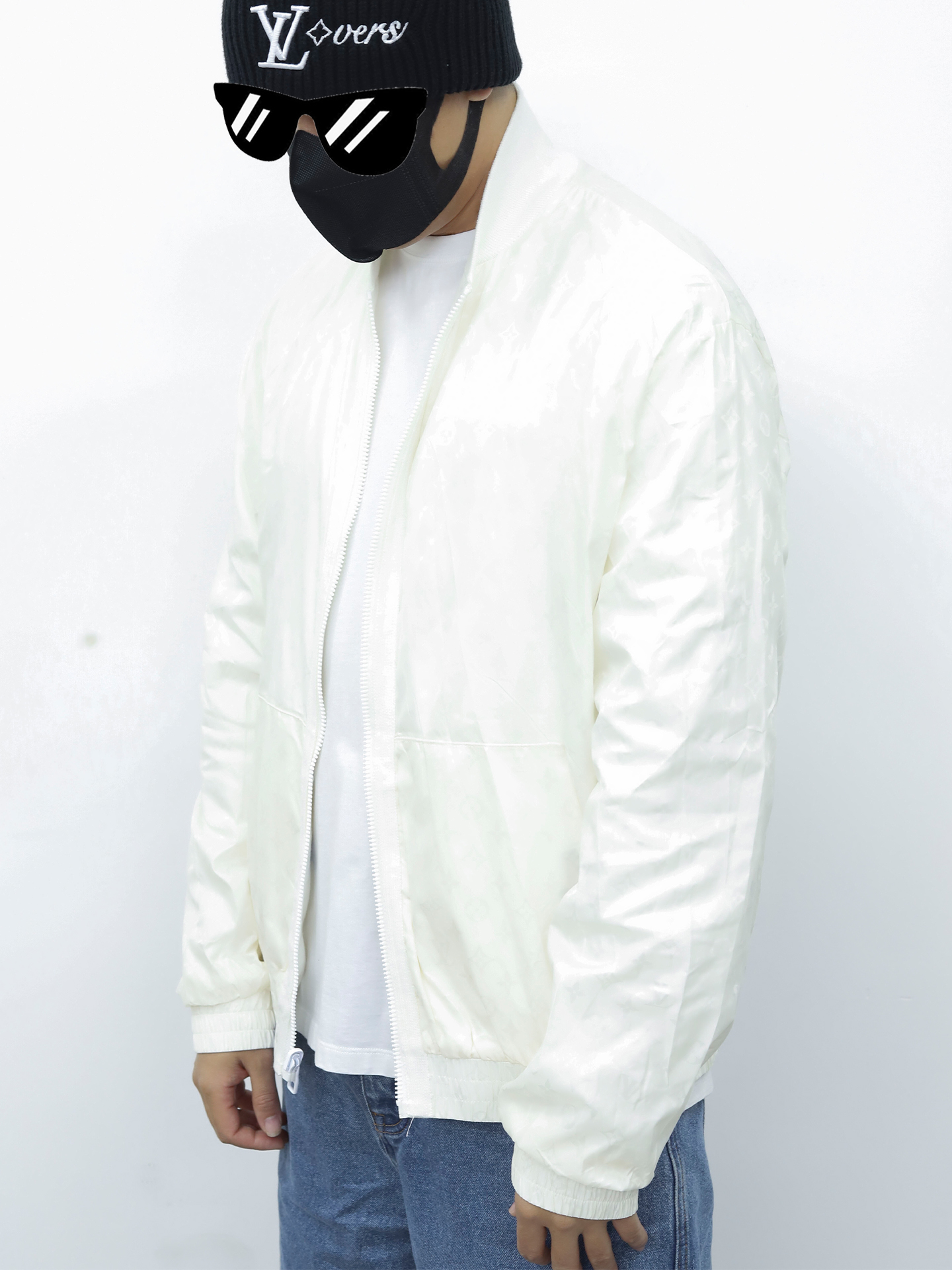 LV两面穿拉链夹克 白色